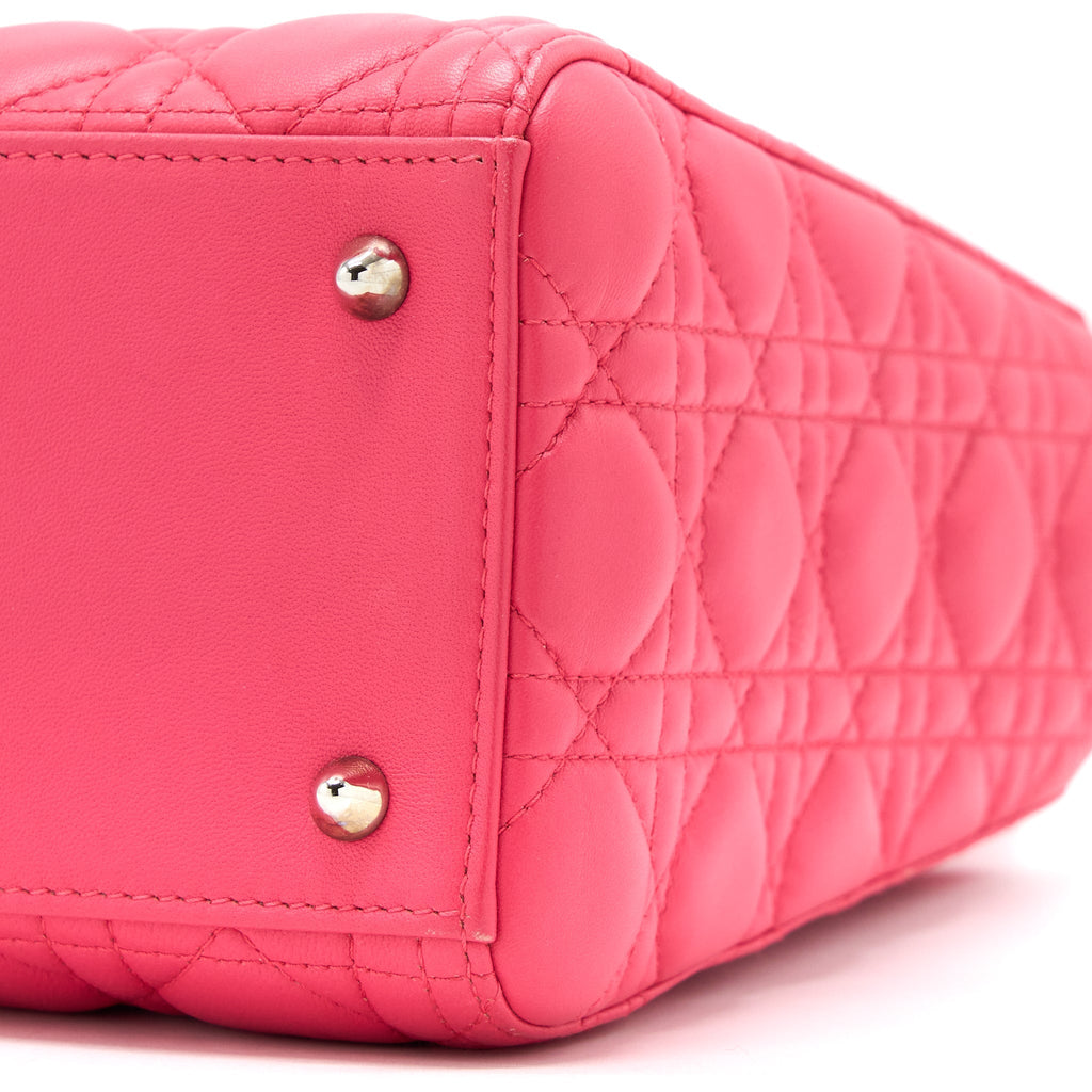 DIOR MEDIUM LADY DIOR LAMBSKIN PINK SHW