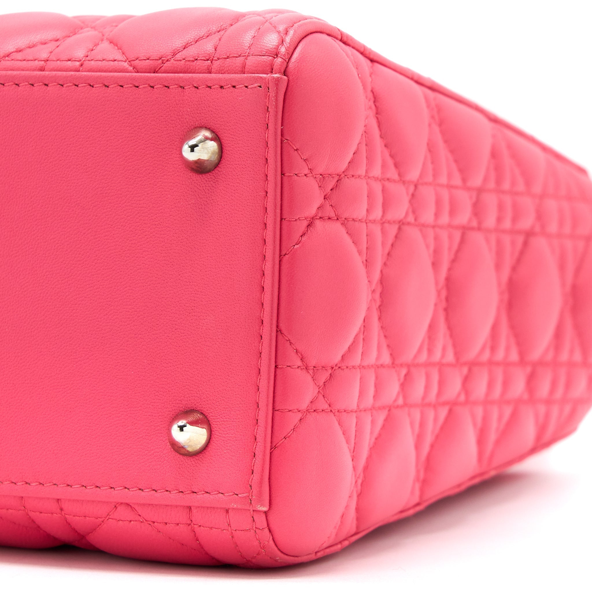 DIOR MEDIUM LADY DIOR LAMBSKIN PINK SHW