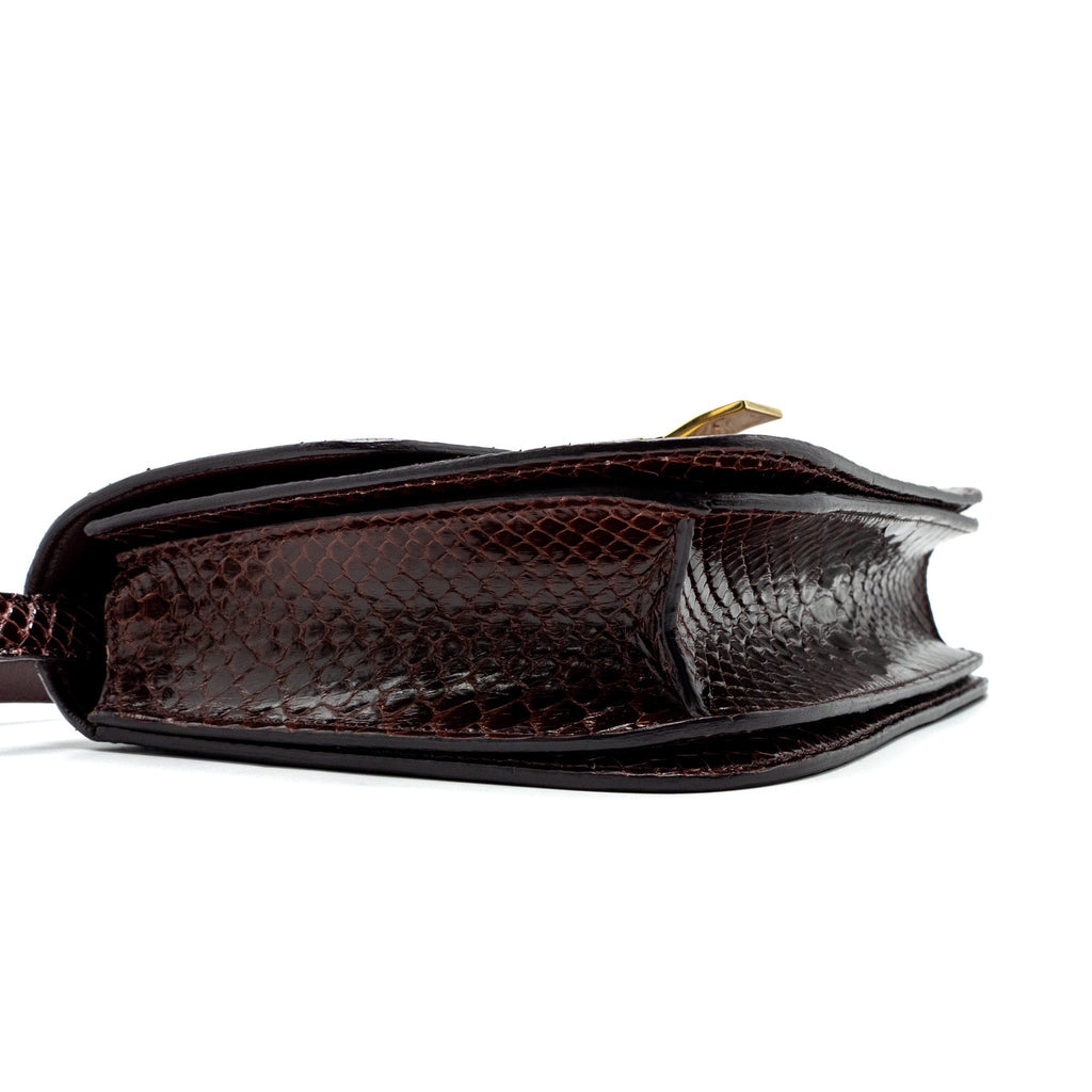 CELINE MEDIUM CLASSIC BOX BAG PYTHON BURGUNDY GHW