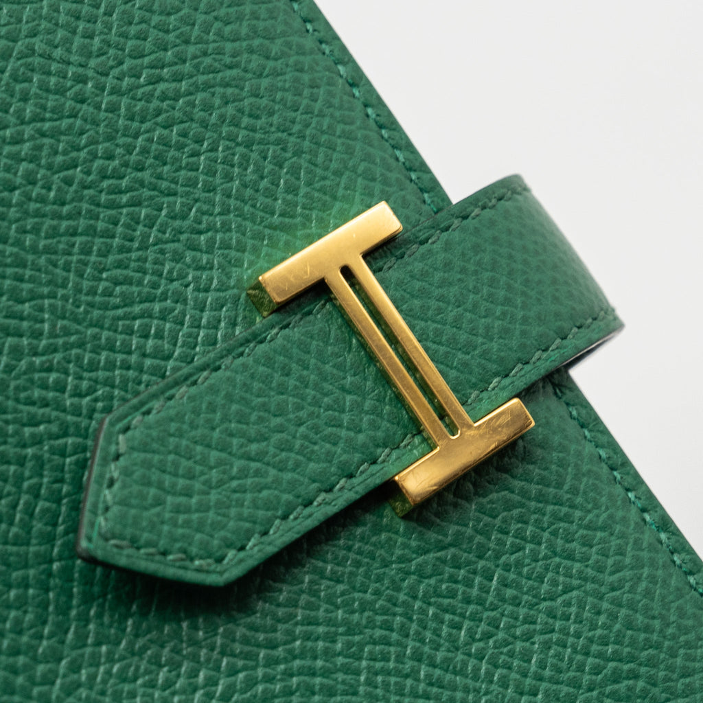 HERMES BEARN LONG WALLET EPSOM U4 VERT VERTIGO GHW