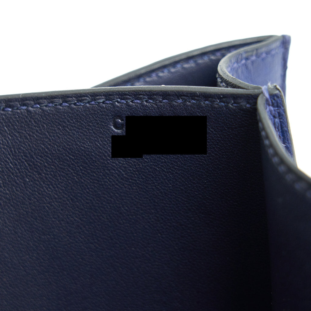 HERMES CONSTANCE 24 OSTRICH BLUE IRIS SHW