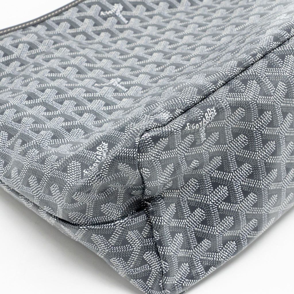 GOYARD BOHEME HOBO PM BAG GOYARDINE CANVAS/CALFSKIN GRIS SHW