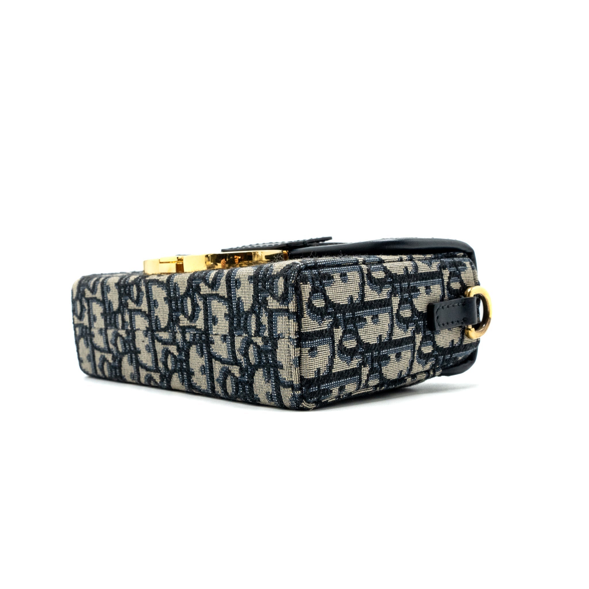 DIOR MINI 30 MONTAIGNE BOX BAG CANVAS / CALFSKIN BLUE OBLIQUE JACQUARD GHW