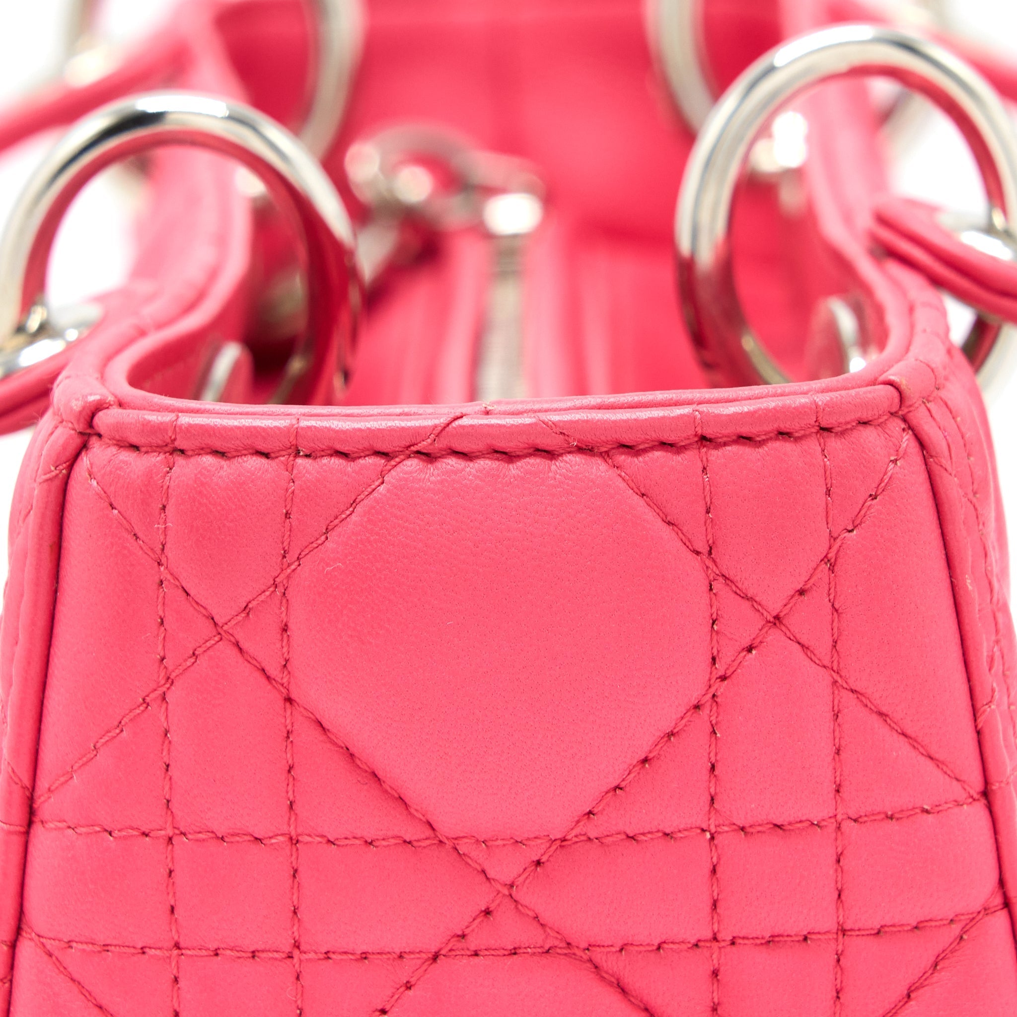 DIOR MEDIUM LADY DIOR LAMBSKIN PINK SHW