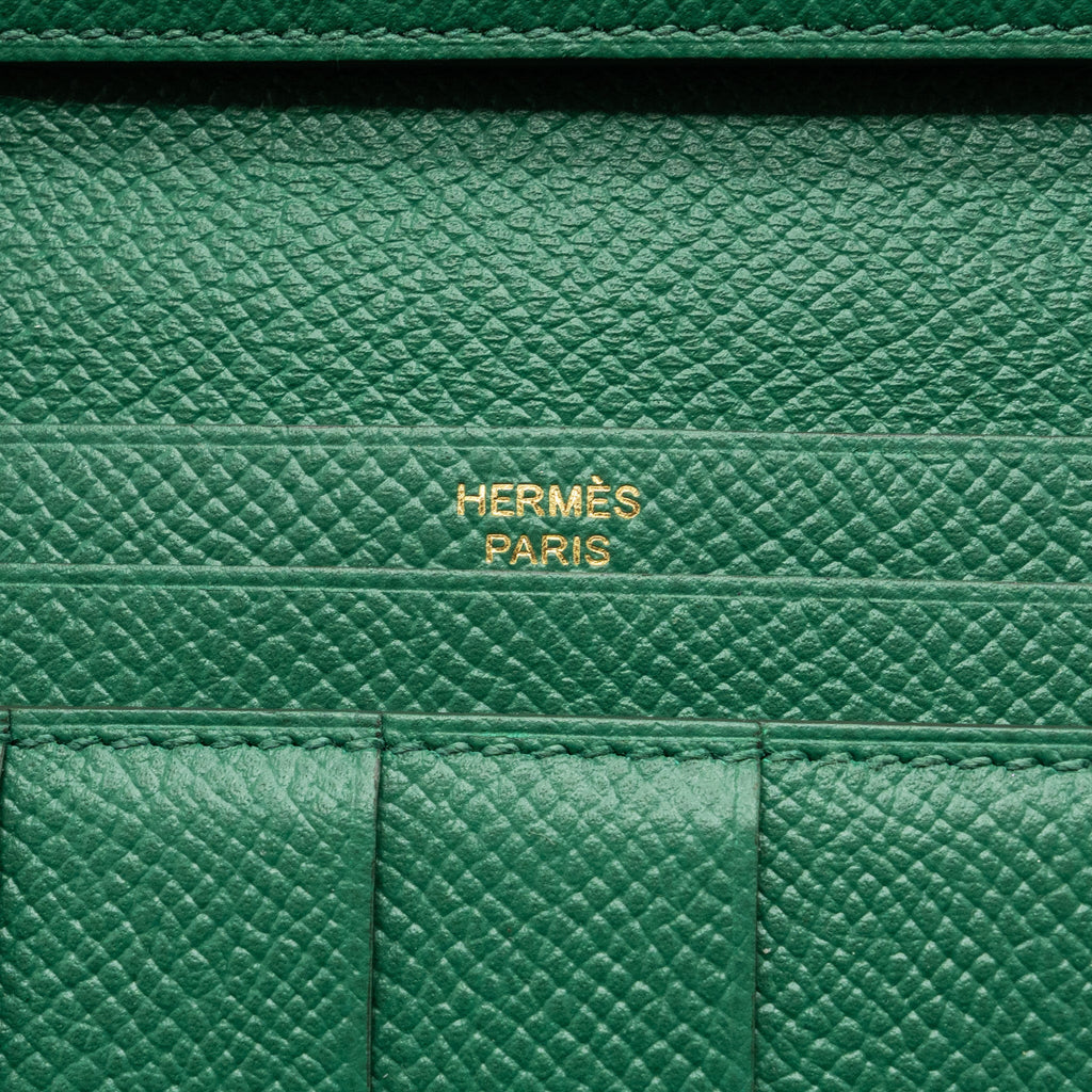 HERMES BEARN LONG WALLET EPSOM U4 VERT VERTIGO GHW