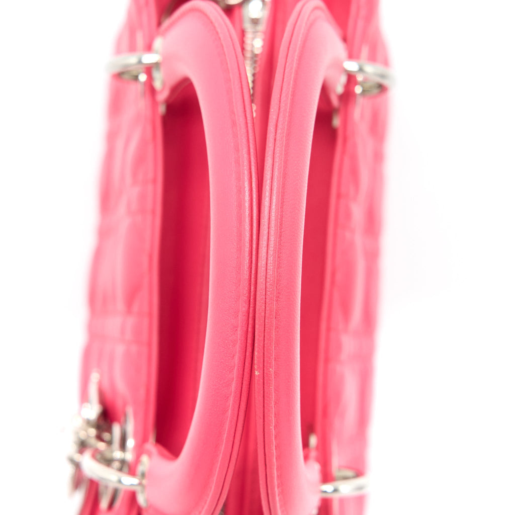 DIOR MEDIUM LADY DIOR LAMBSKIN PINK SHW