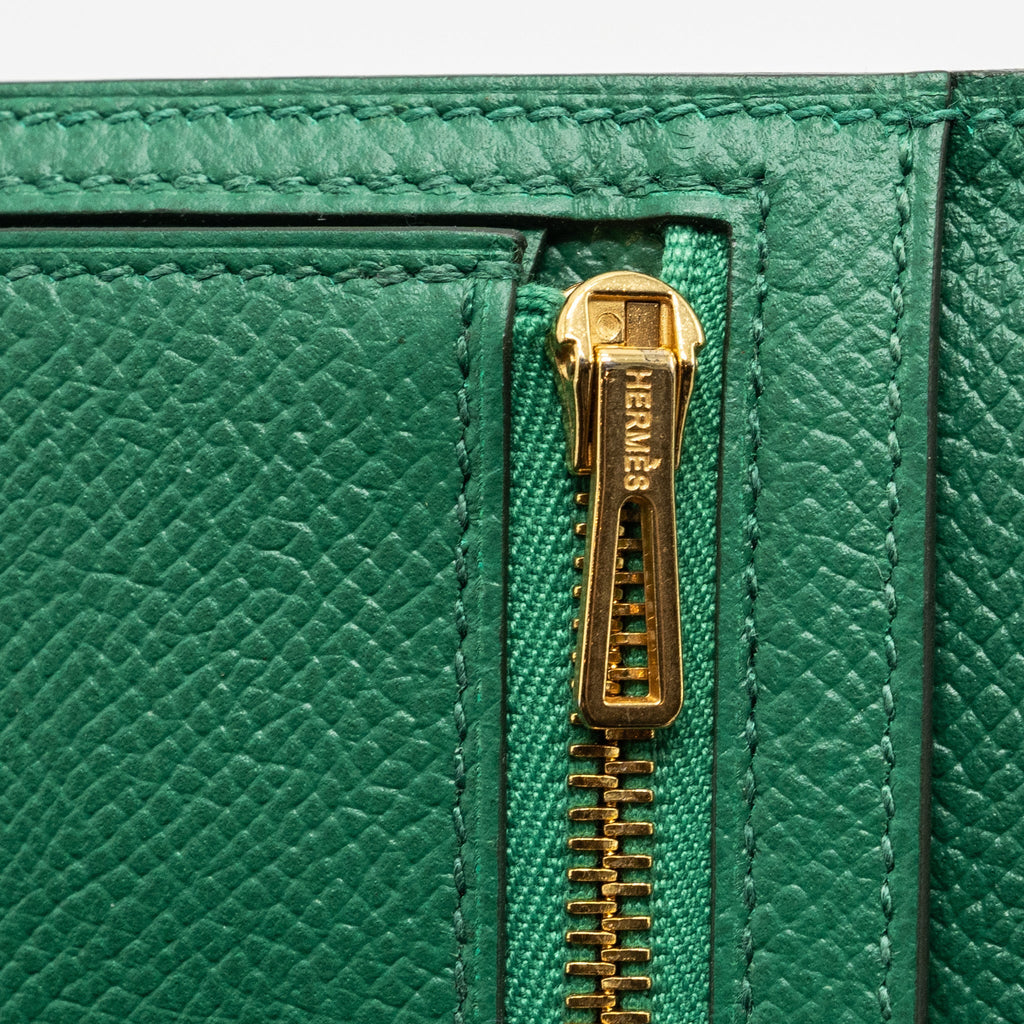 HERMES BEARN LONG WALLET EPSOM U4 VERT VERTIGO GHW