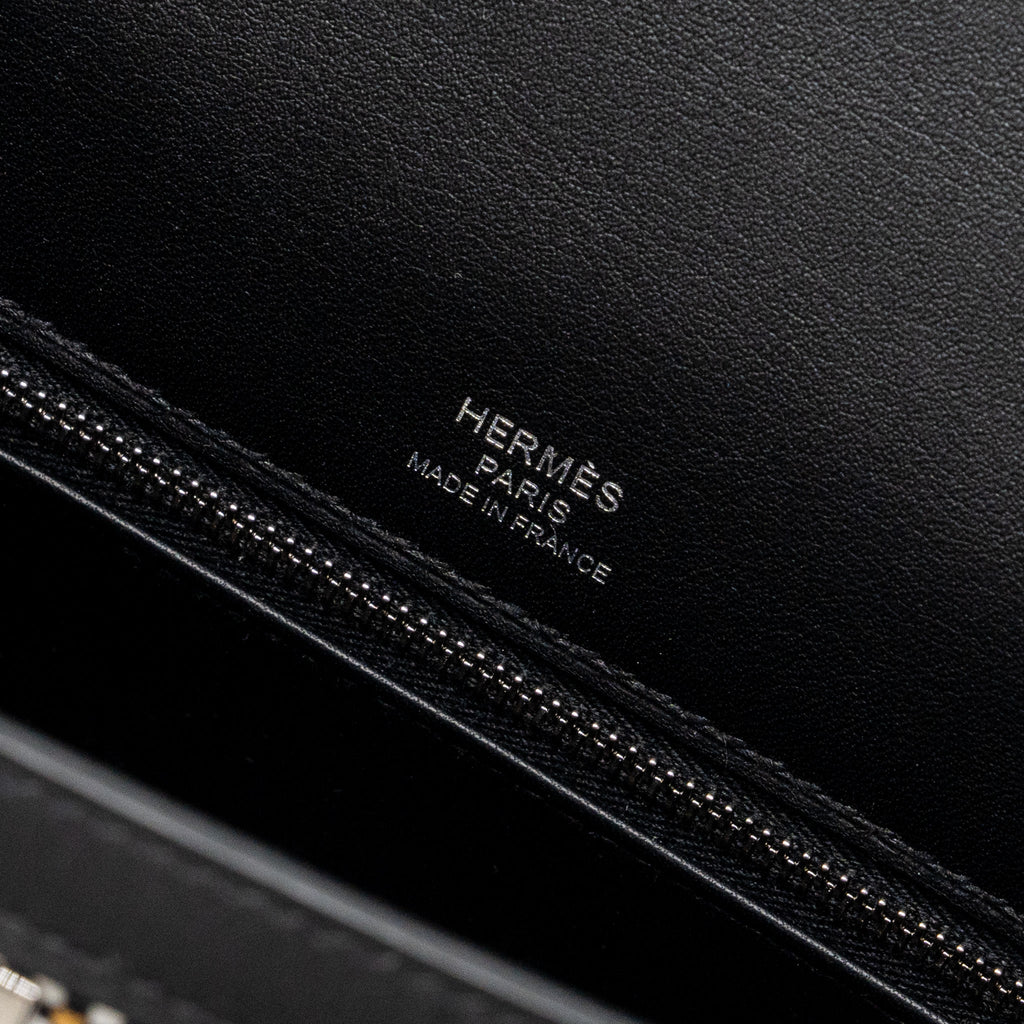 HERMES KELLY 25 SELLIER TOILE QUADRILLE /SWIFT BLACK-BLANC-DESERT / BLACK SHW