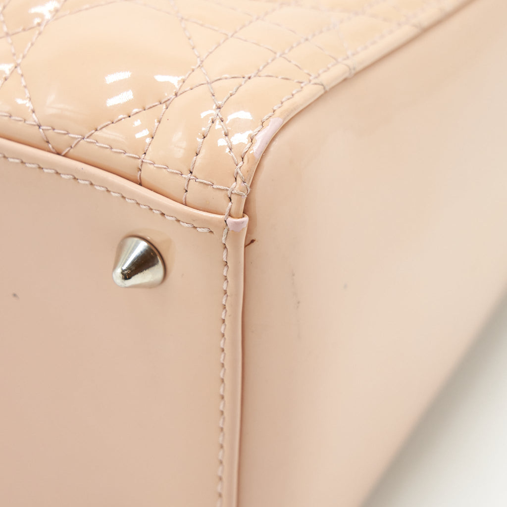 DIOR MEDIUM LADY DIOR BAG PATENT LIGHT PINK SHW