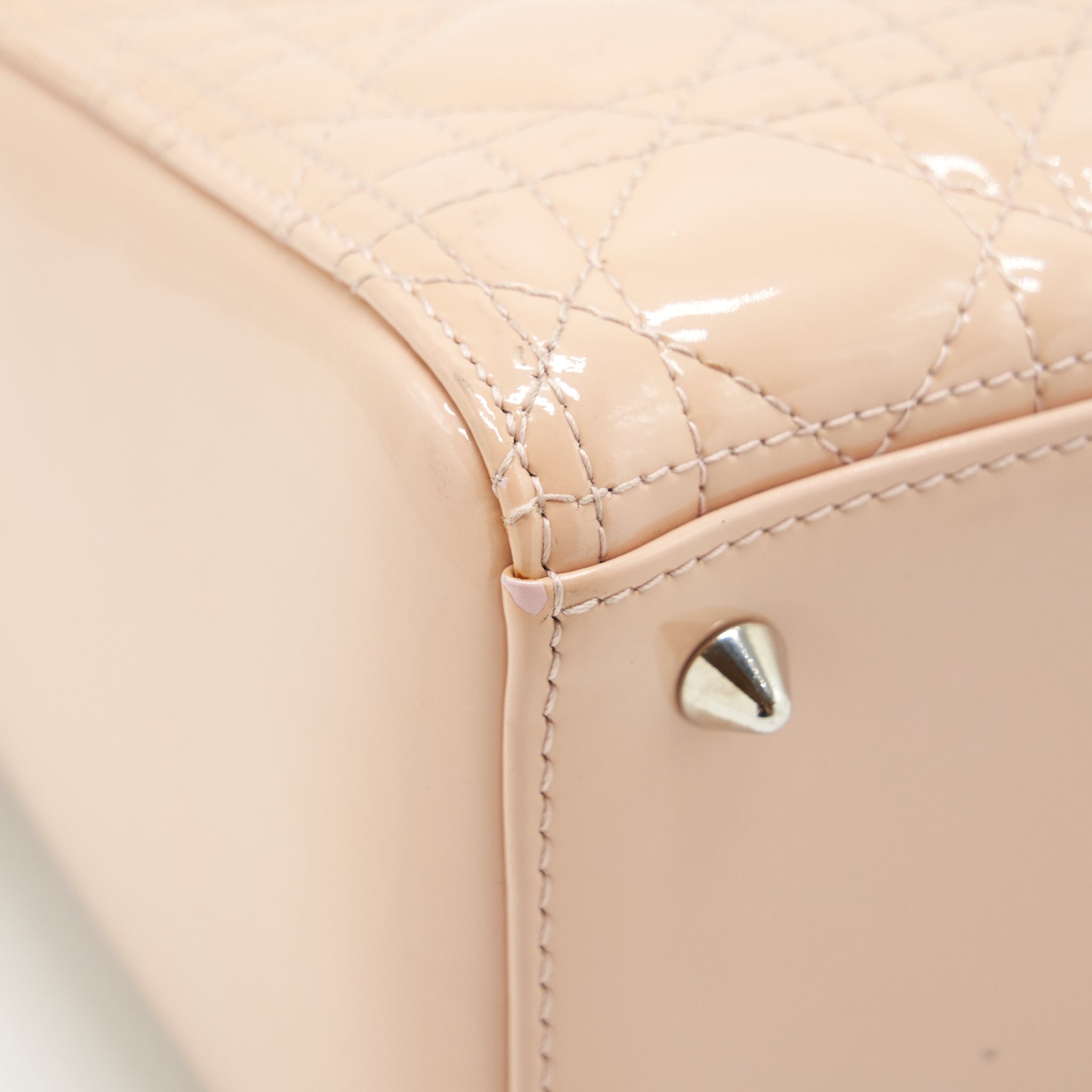 DIOR MEDIUM LADY DIOR BAG PATENT LIGHT PINK SHW