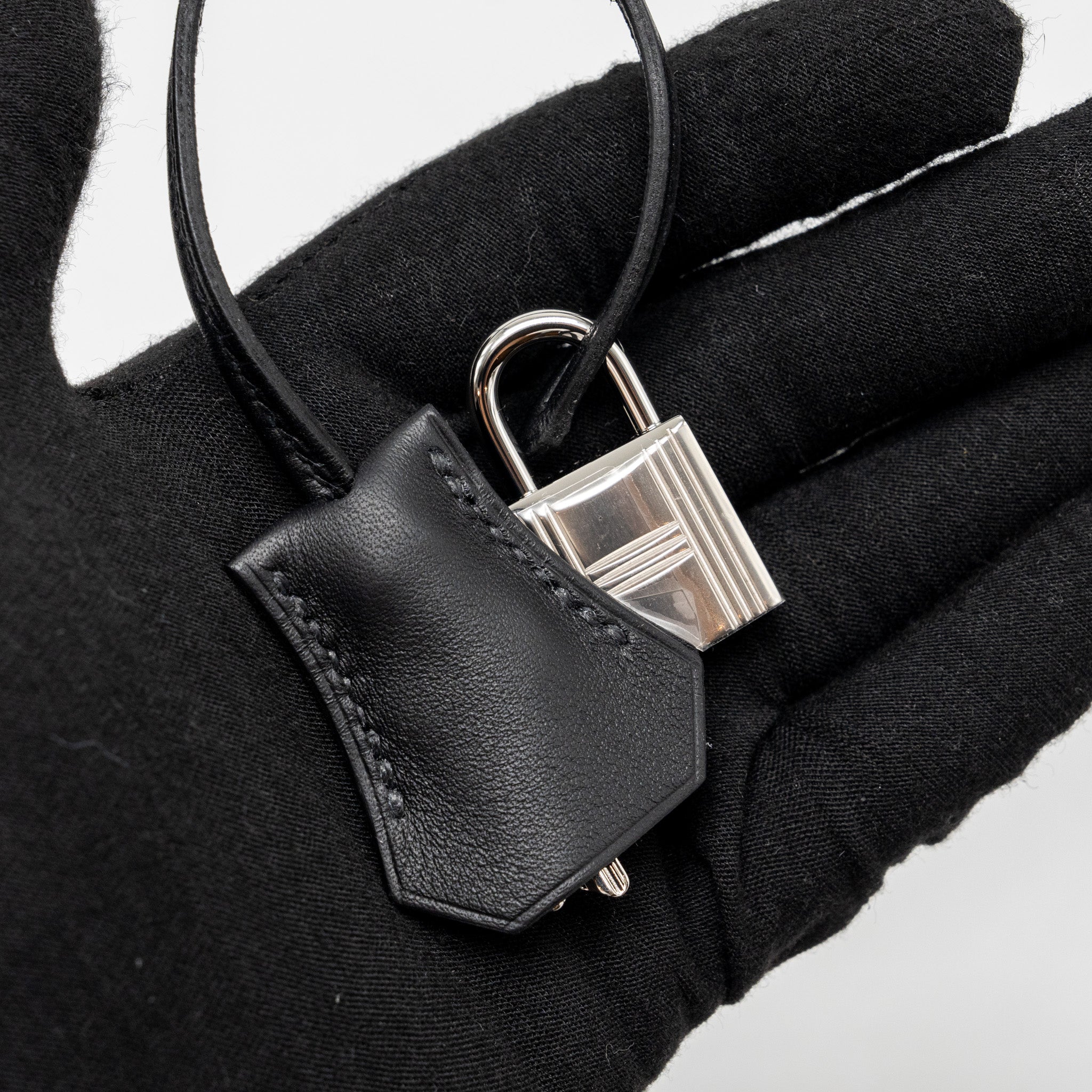 HERMES KELLY 25 SELLIER TOILE QUADRILLE /SWIFT BLACK-BLANC-DESERT / BLACK SHW