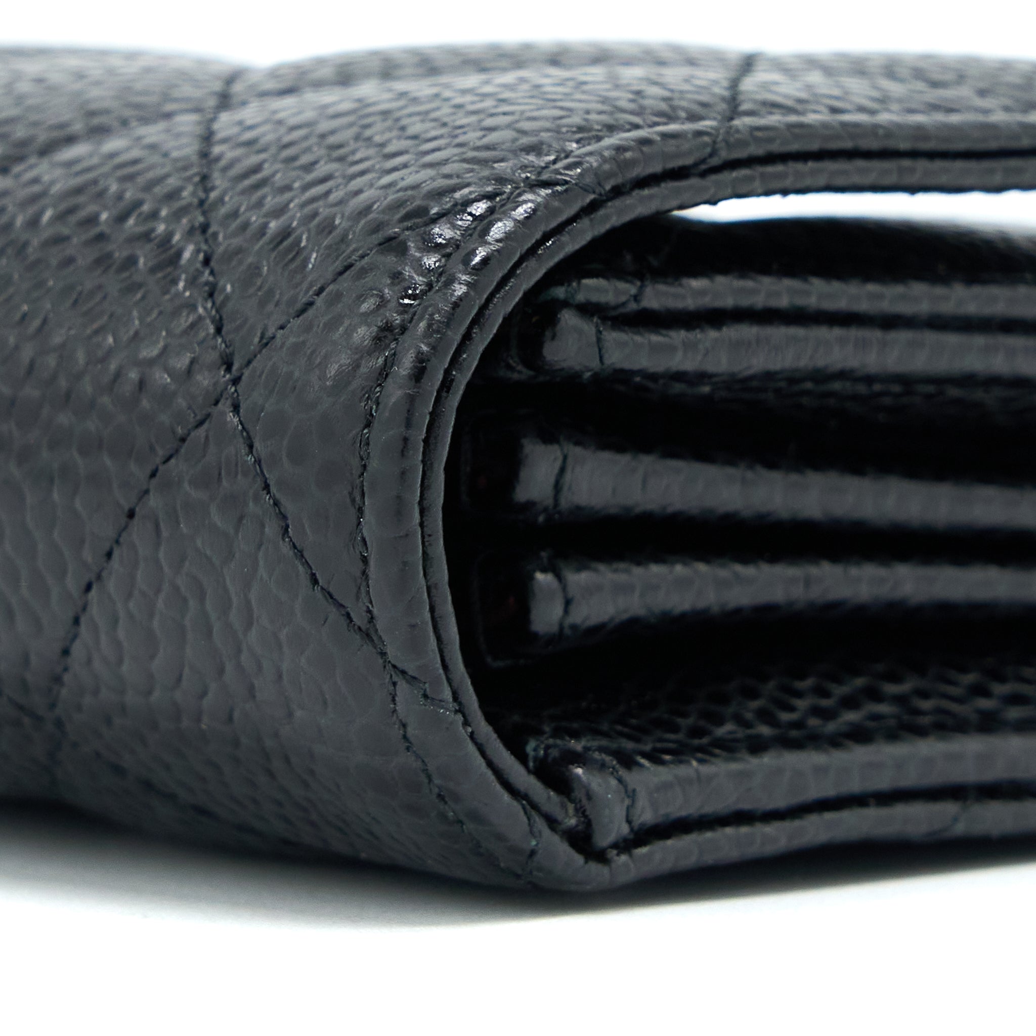 CHANEL CLASSIC FLAP LONG WALLET CAVIAR BLACK GHW