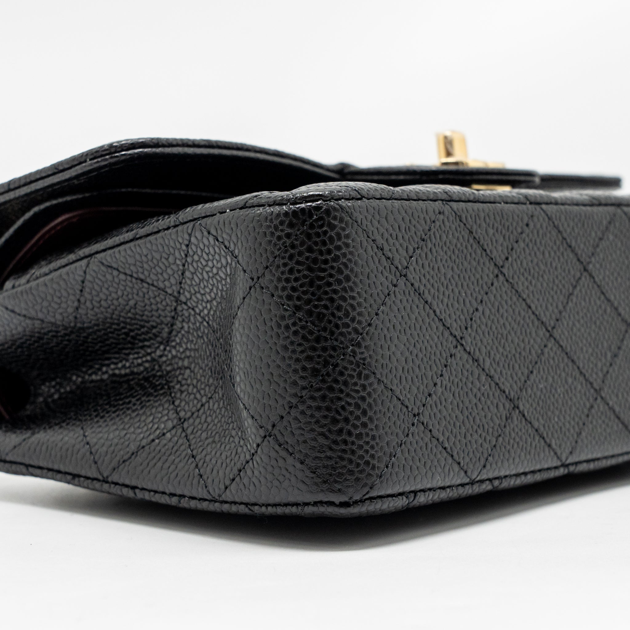 CHANEL SMALL CLASSIC DOUBLE FLAP BAG CAVIAR BLACK GHW (MICROCHIP)