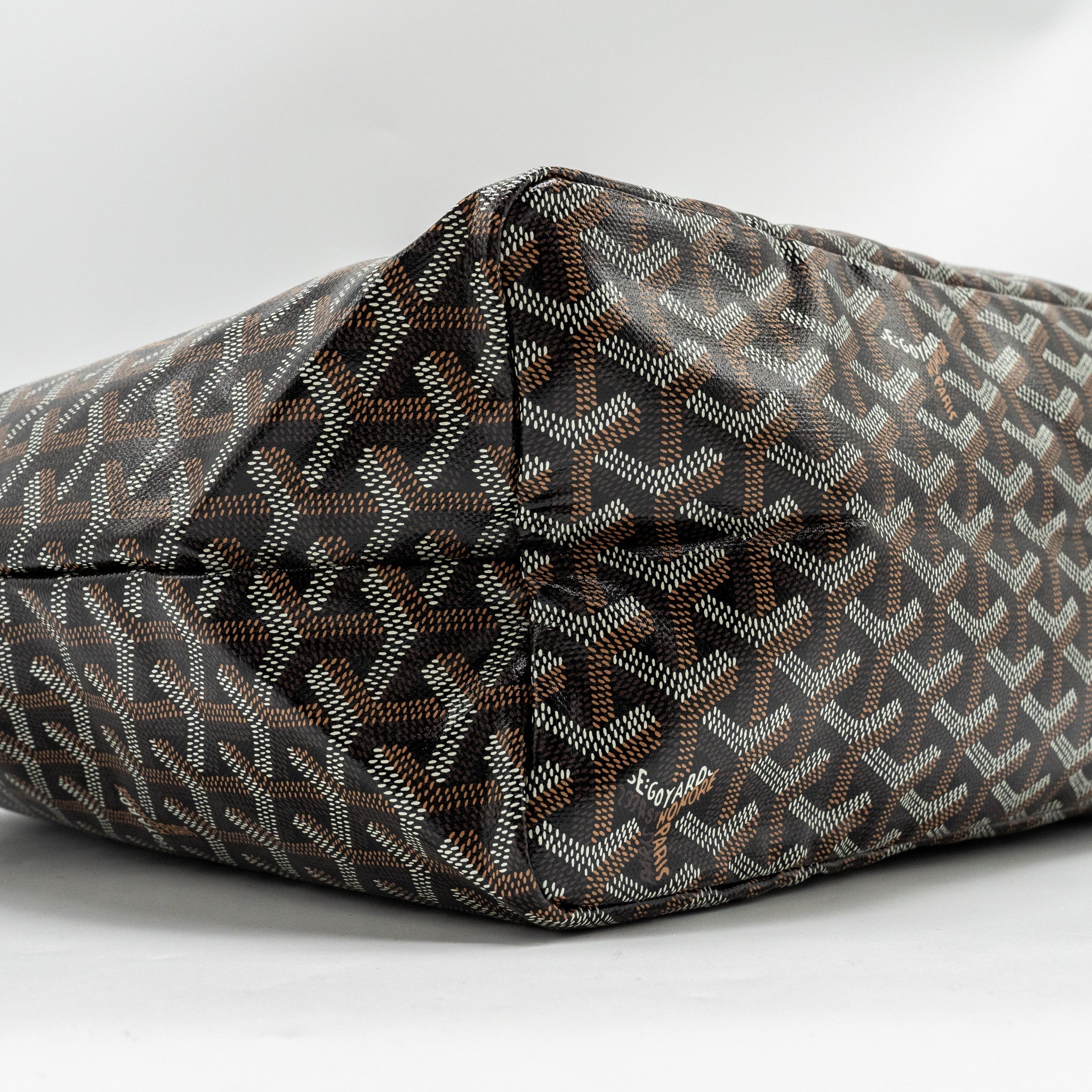 GOYARD SAINT LOUIS TOTE PM GOYARDLINE CANVAS / CALFSKIN BLACK SHW