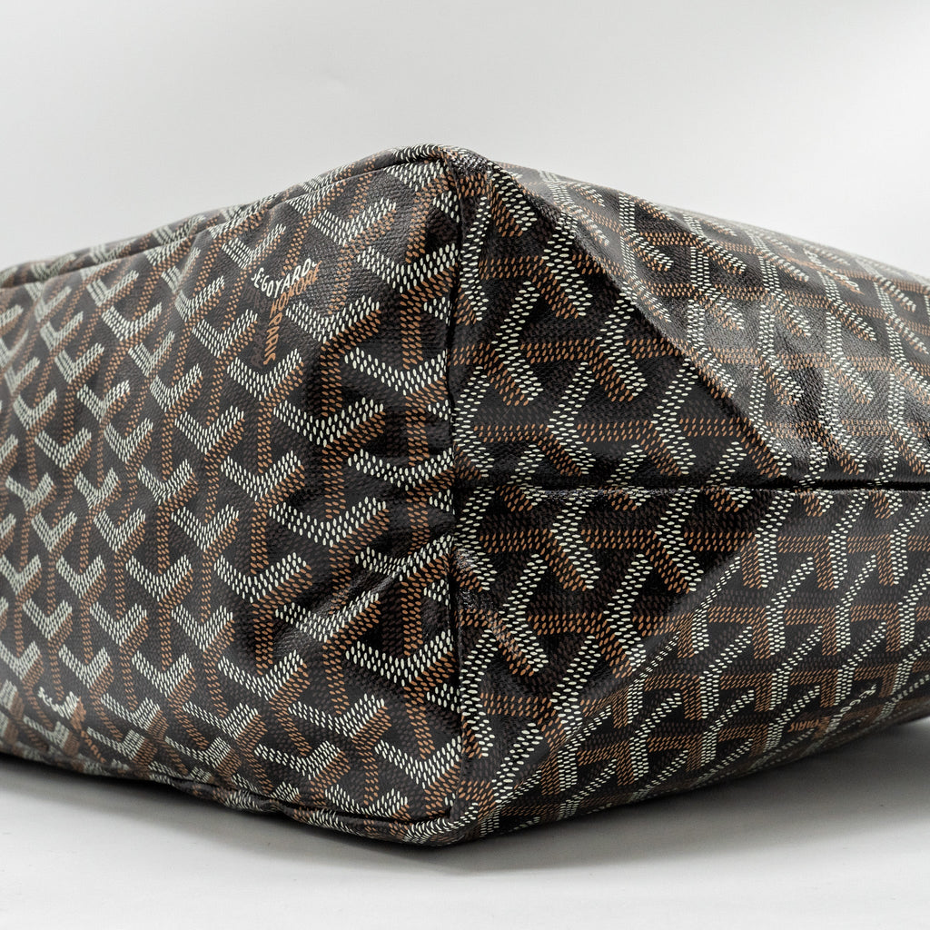 GOYARD SAINT LOUIS TOTE PM GOYARDLINE CANVAS / CALFSKIN BLACK SHW