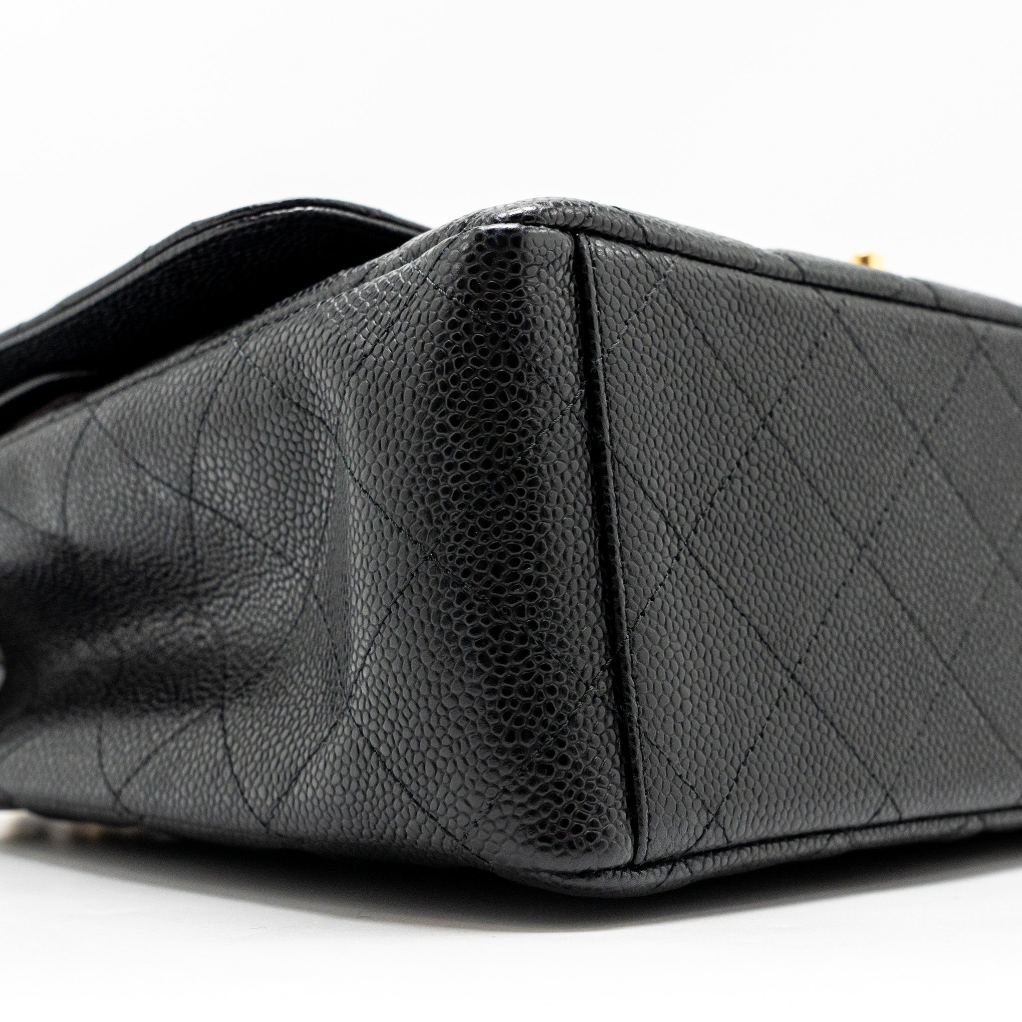 CHANEL MAXI CLASSIC DOUBLE FLAP BAG CAVIAR BLACK GHW