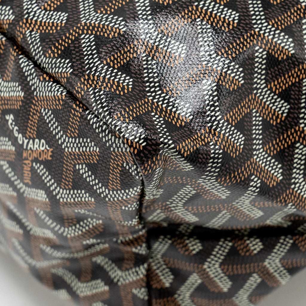 GOYARD SAINT LOUIS TOTE PM GOYARDLINE CANVAS / CALFSKIN BLACK SHW