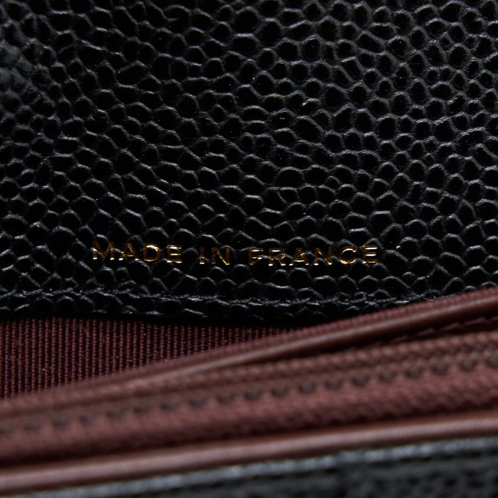 CHANEL CLASSIC FLAP LONG WALLET CAVIAR BLACK GHW