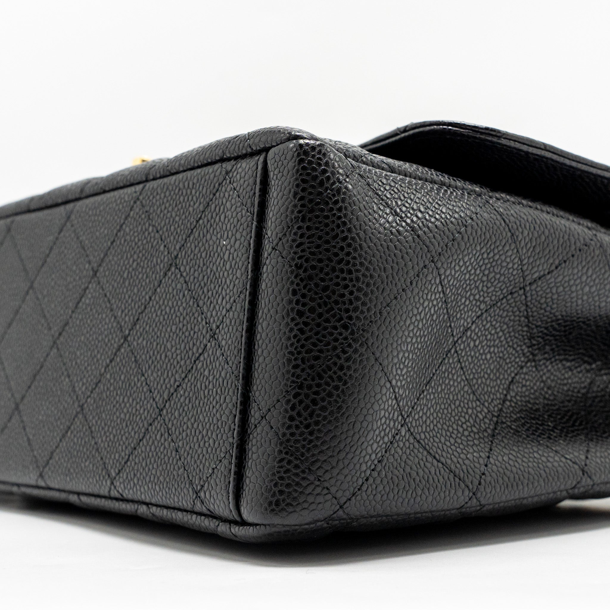 CHANEL MAXI CLASSIC DOUBLE FLAP BAG CAVIAR BLACK GHW