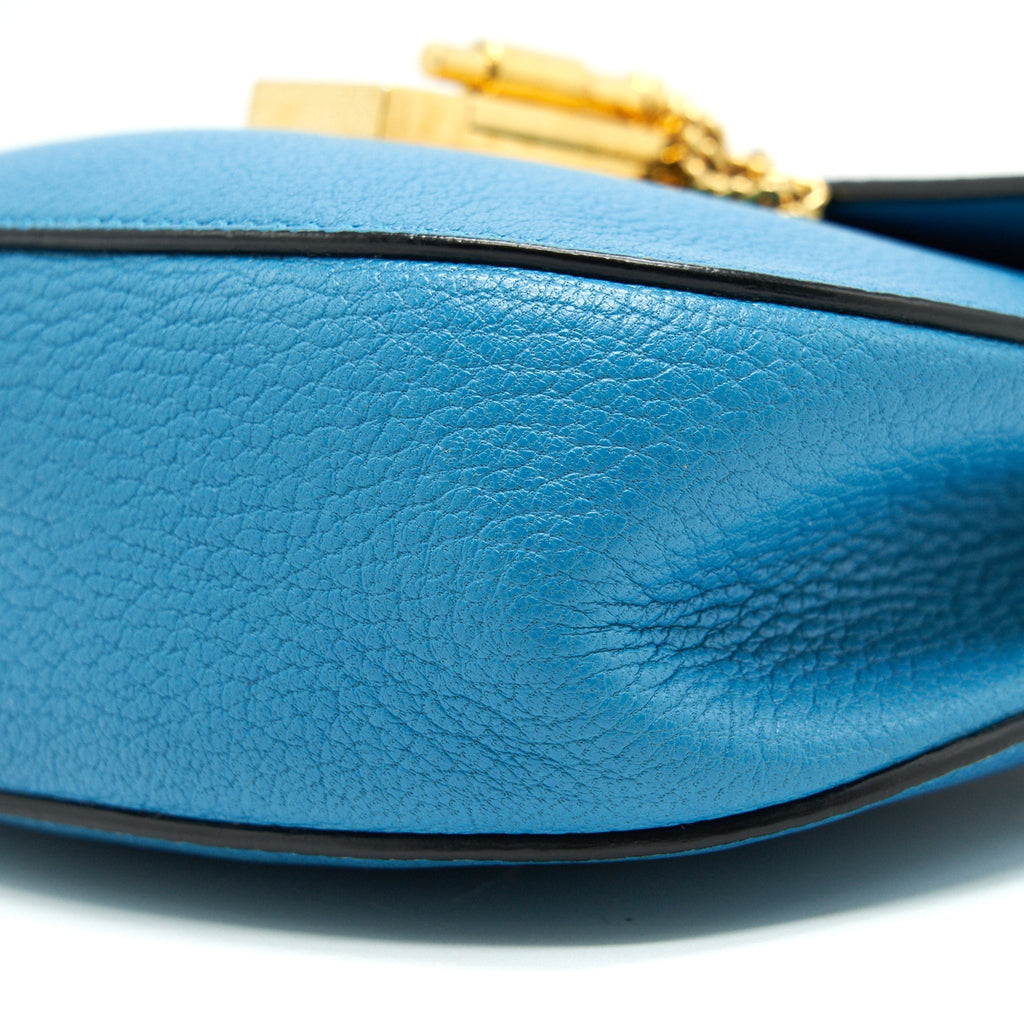 CHLOE MINI DREW SHOULDER BAG BLUE GHW