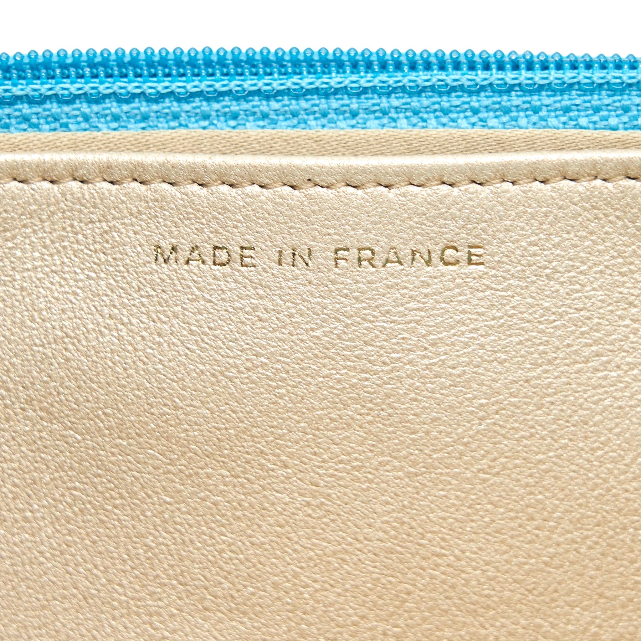 CHANEL CAMELIA WALLET ON CHAIN LAMBSKIN BLUE GHW