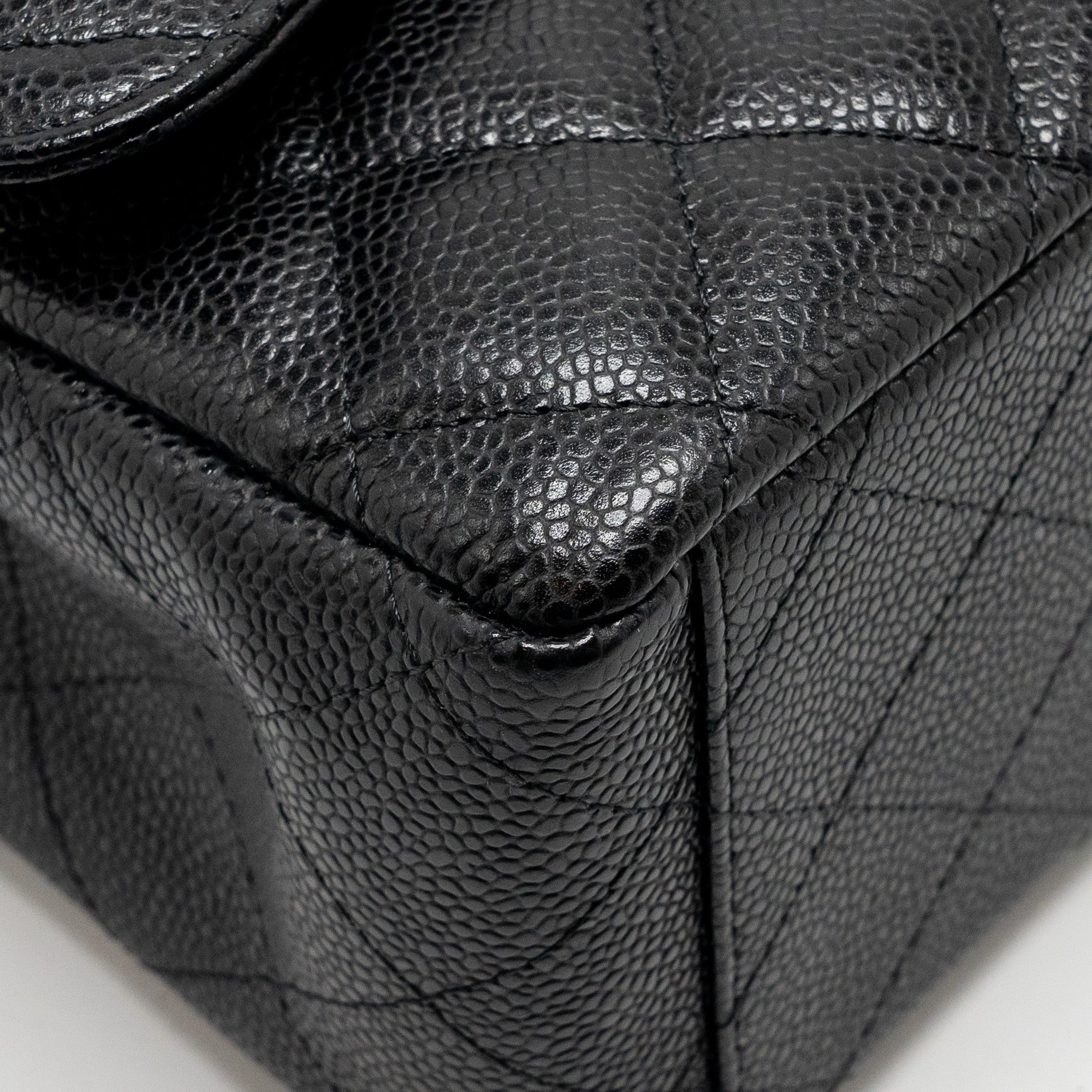CHANEL MAXI CLASSIC DOUBLE FLAP BAG CAVIAR BLACK GHW