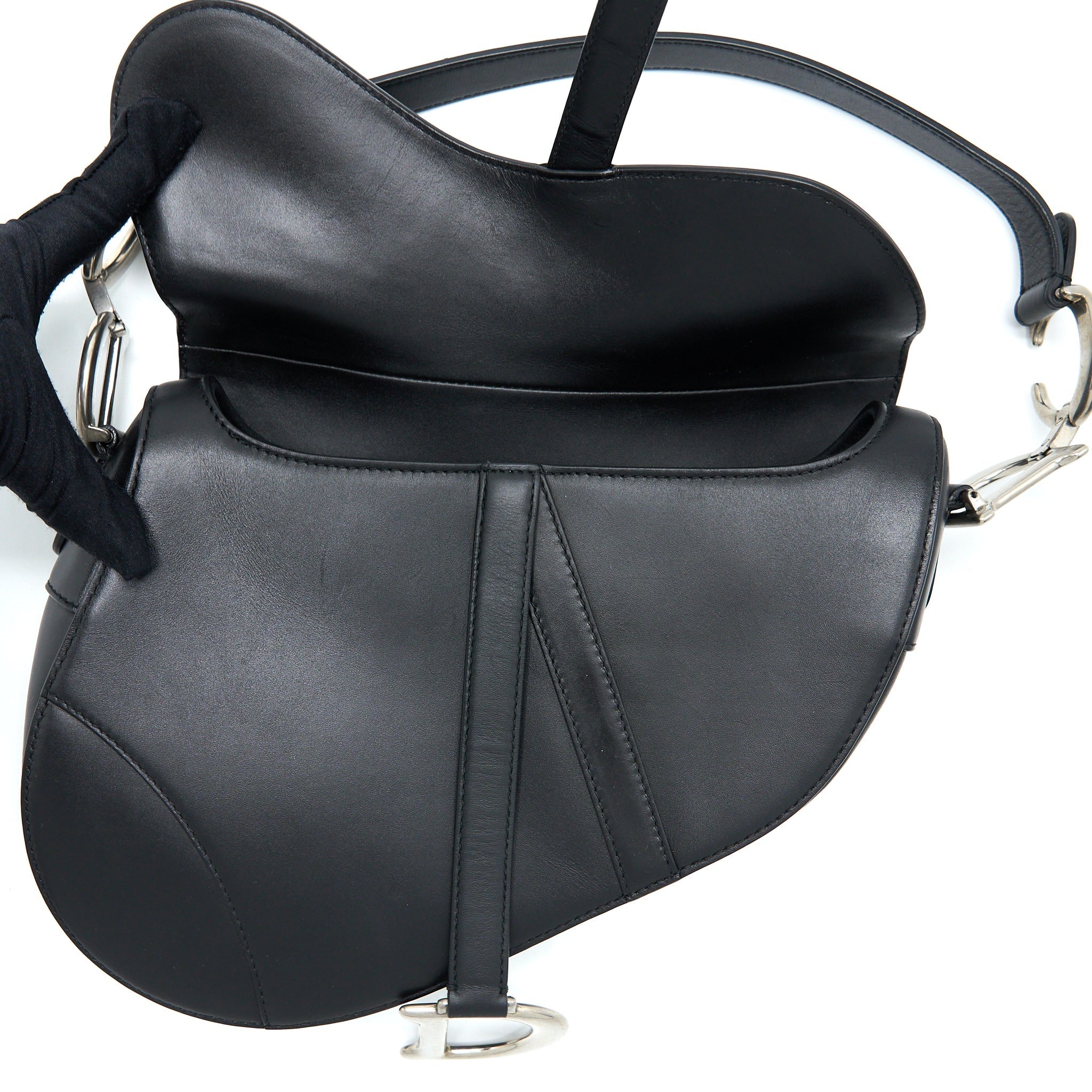 DIOR MEDIUM SADDLE BAG CALFSKIN BLACK SHW