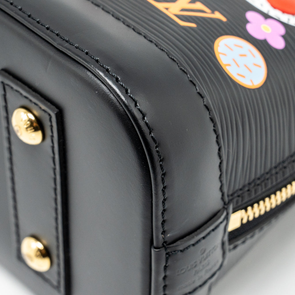 LOUIS VUITTON ALMA BB BLOOMING FLOWERS LIMITED EDITION EPI BLACK/MULTICOLOUR GHW