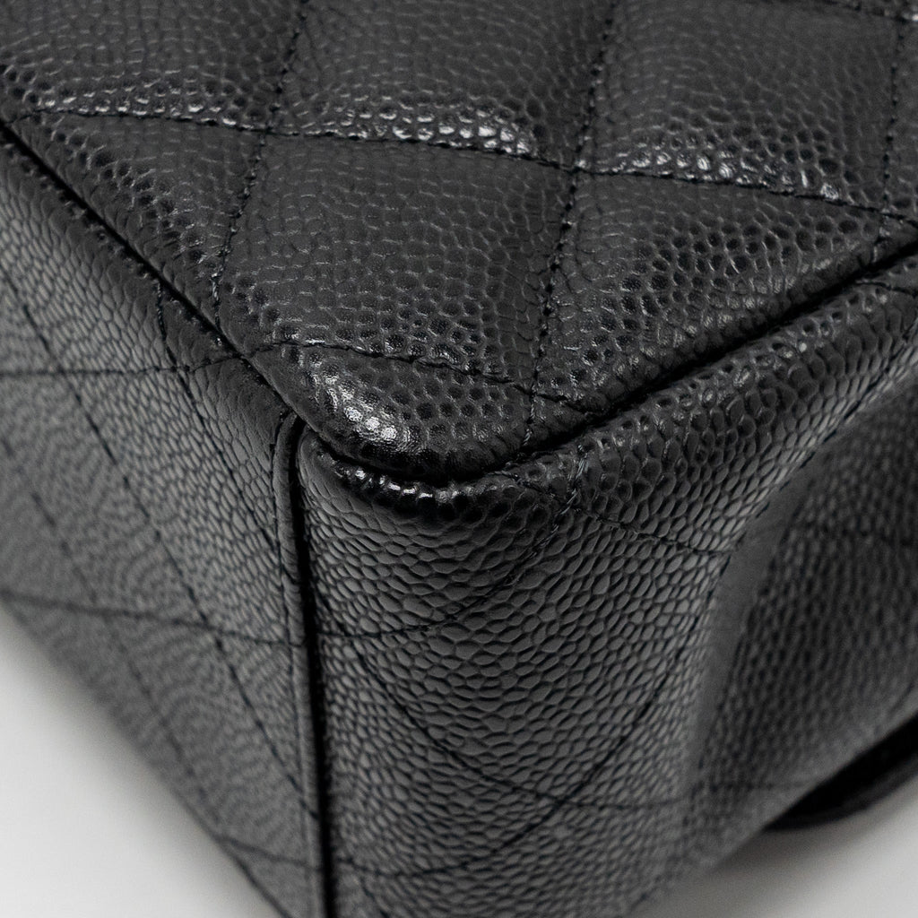 CHANEL MAXI CLASSIC DOUBLE FLAP BAG CAVIAR BLACK GHW