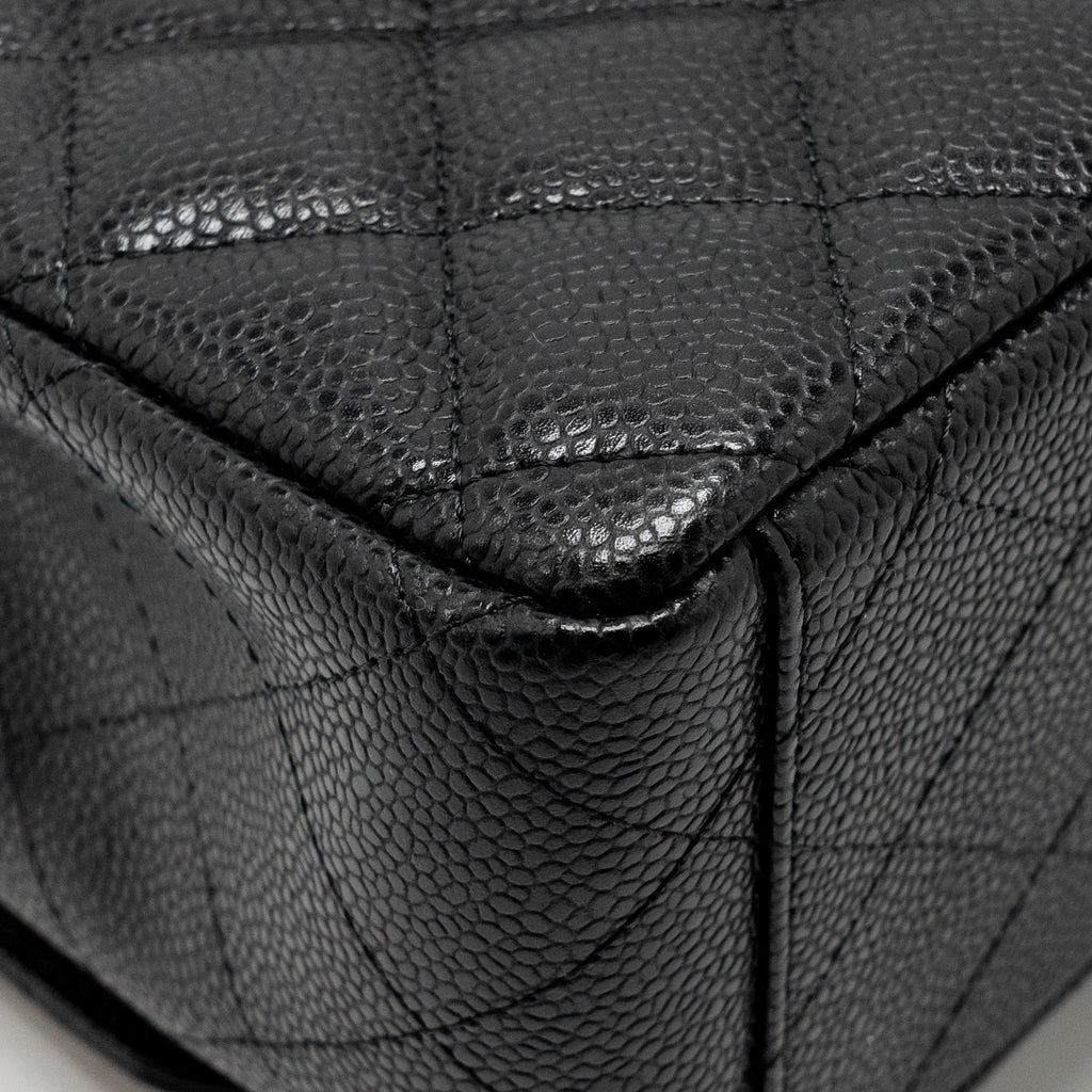 CHANEL MAXI CLASSIC DOUBLE FLAP BAG CAVIAR BLACK GHW