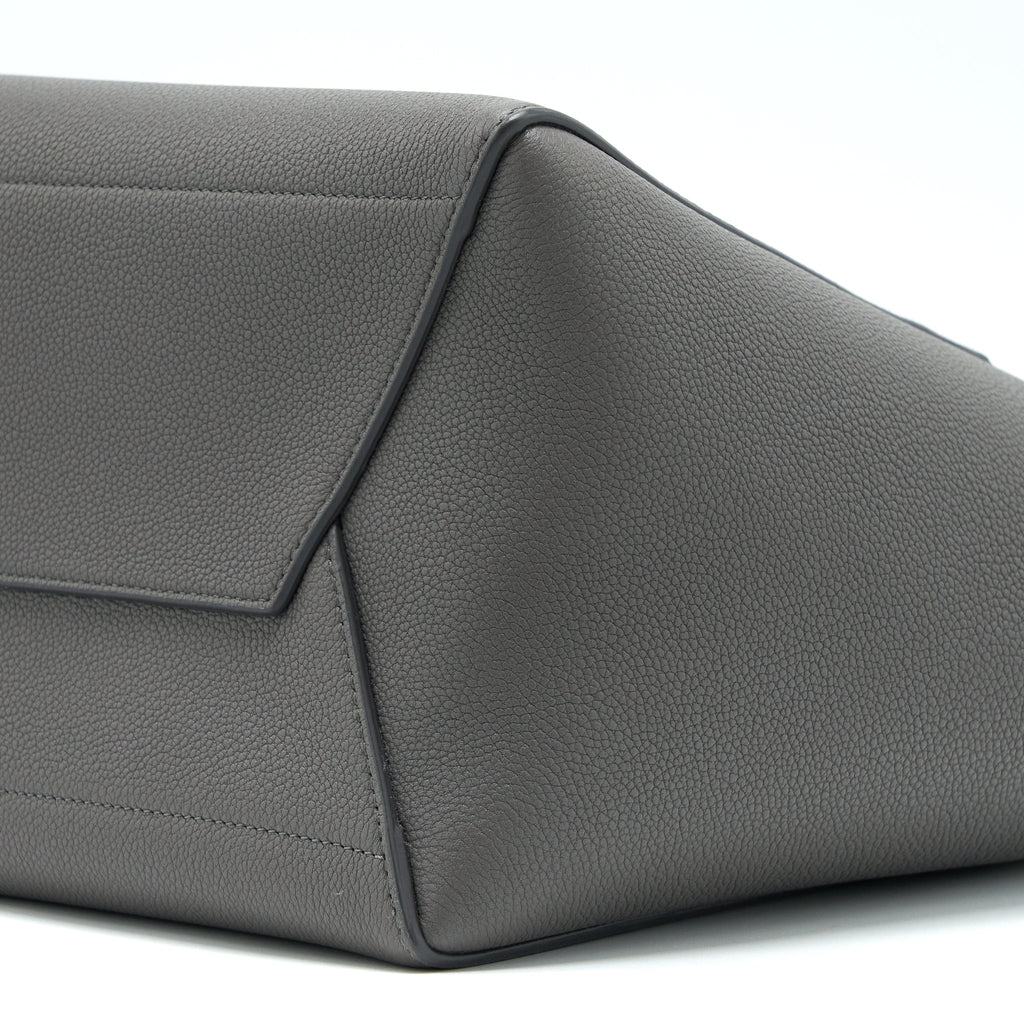 CELINE SANGLE BUCKET BAG GRAINED CALFSKIN GREY GHW