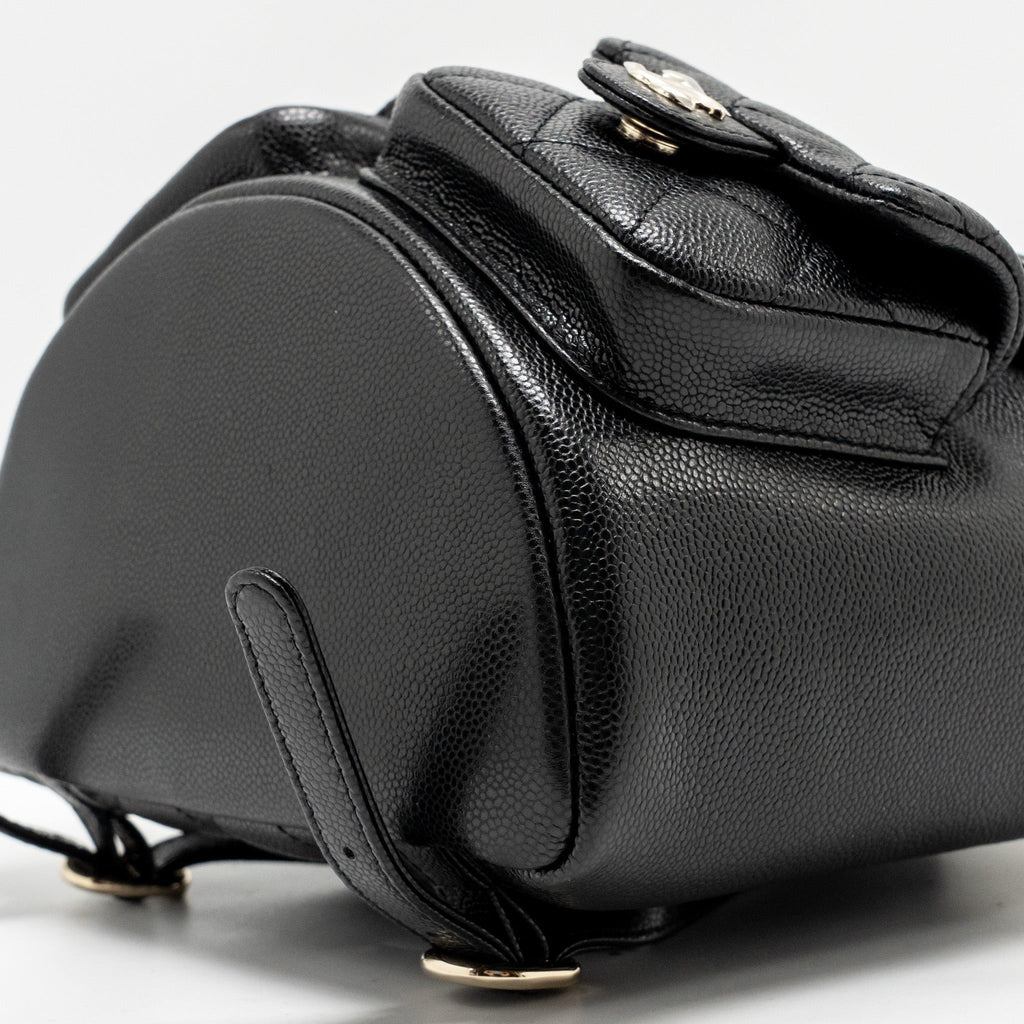 CHANEL TRIPLE PACK DUMA BACKPACK CAVIAR BLACK LGHW (MICROCHIP)
