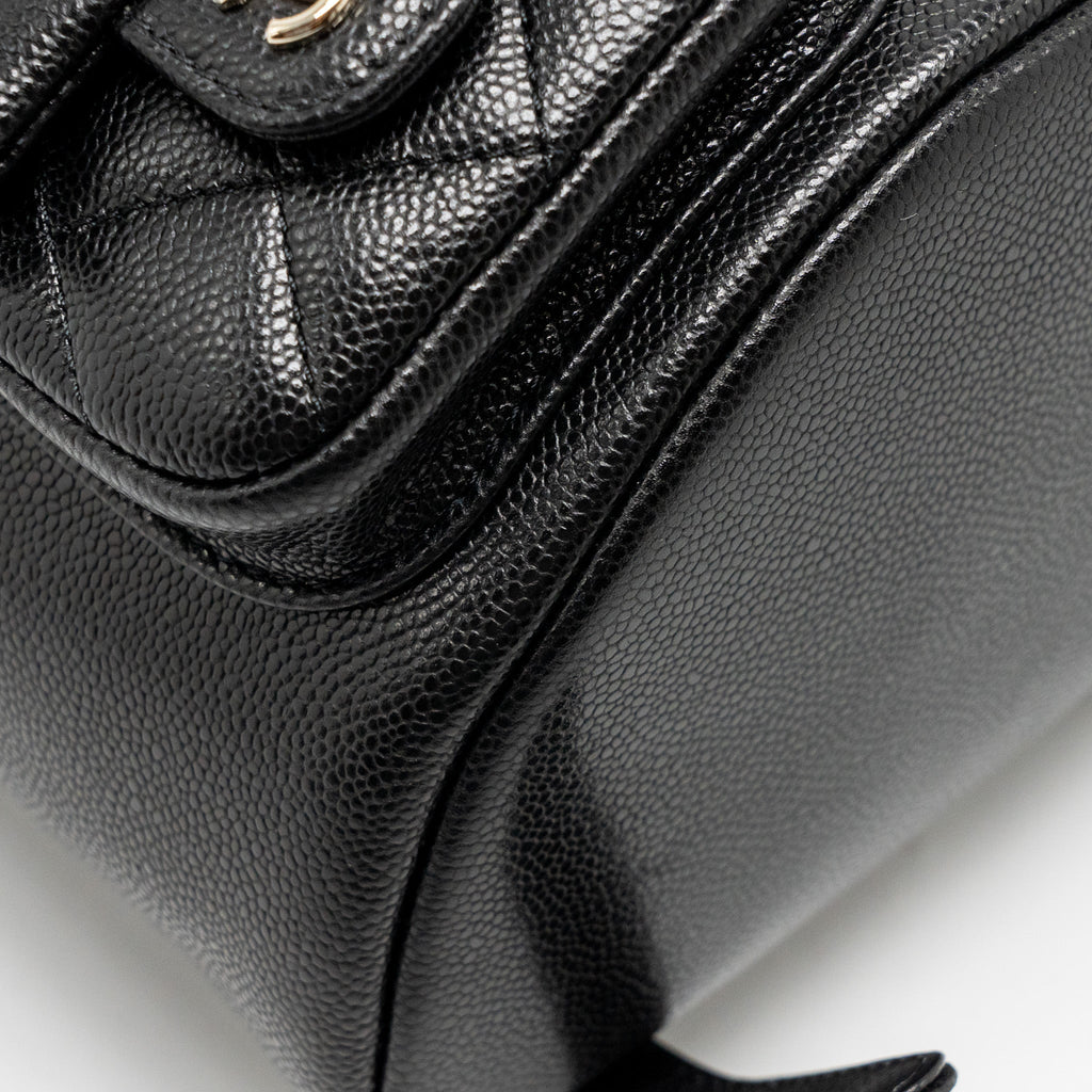 CHANEL TRIPLE PACK DUMA BACKPACK CAVIAR BLACK LGHW (MICROCHIP)