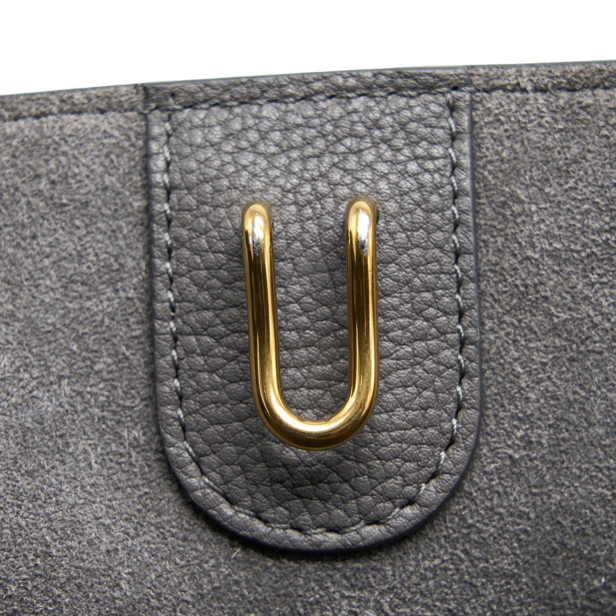 CELINE SANGLE BUCKET BAG GRAINED CALFSKIN GREY GHW