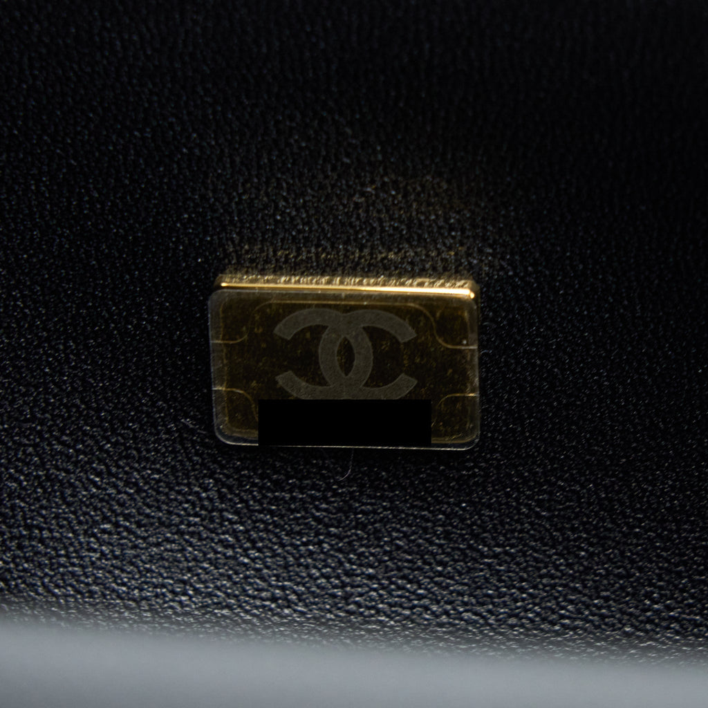 CHANEL SMALL BOY BAG CAVIAR BLACK GHW (MICROCHIP )