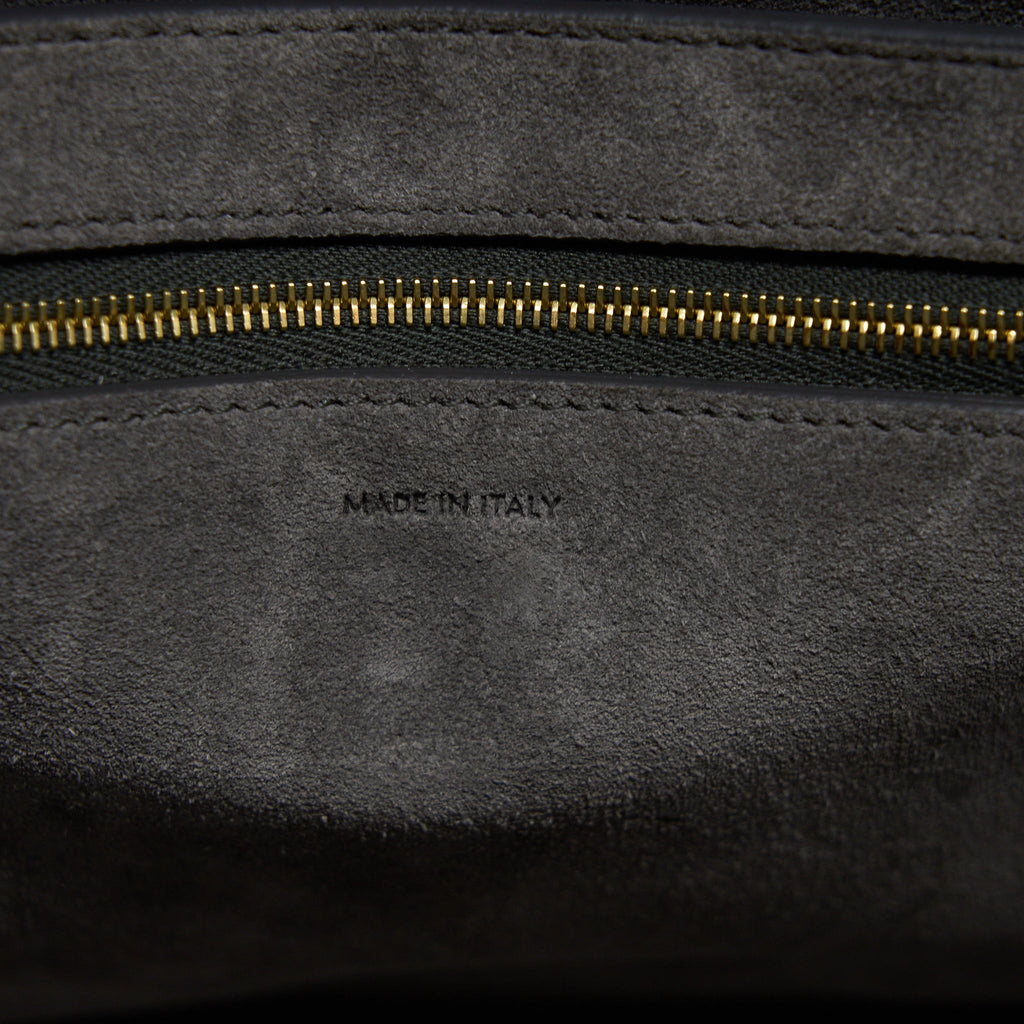CELINE SANGLE BUCKET BAG GRAINED CALFSKIN GREY GHW