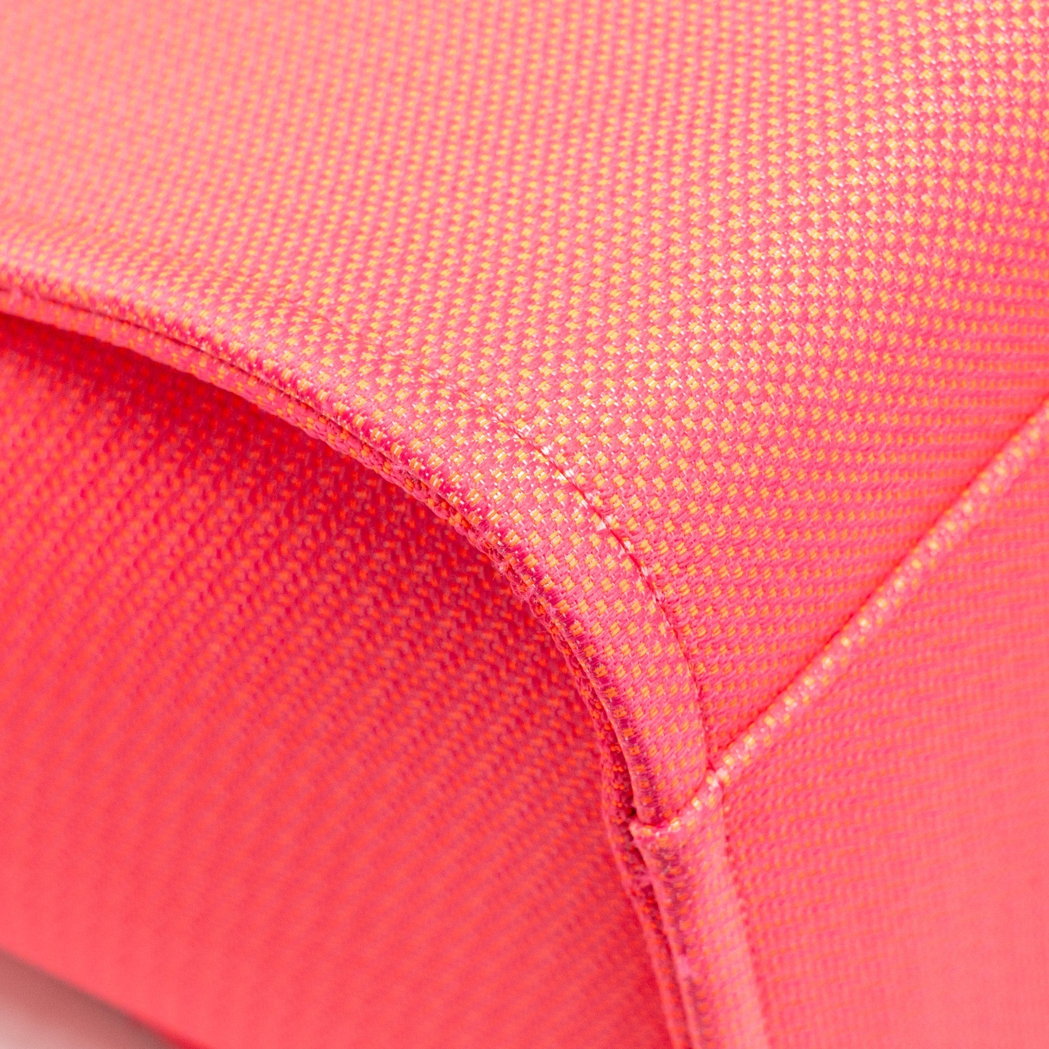 CHANEL LARGE DEAUVILLE TOTE SHOPPING BAG CANVAS/CALFSKIN HOT PINK SHW