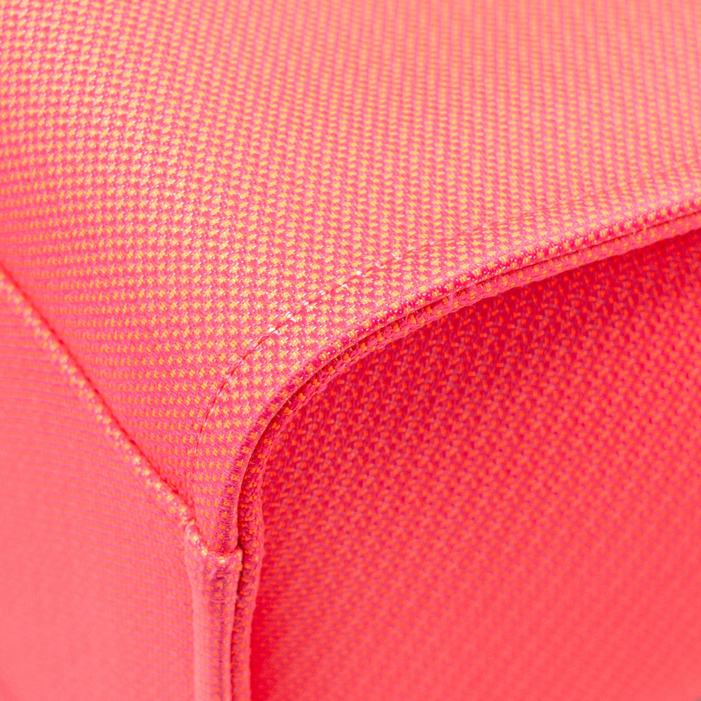 CHANEL LARGE DEAUVILLE TOTE SHOPPING BAG CANVAS/CALFSKIN HOT PINK SHW
