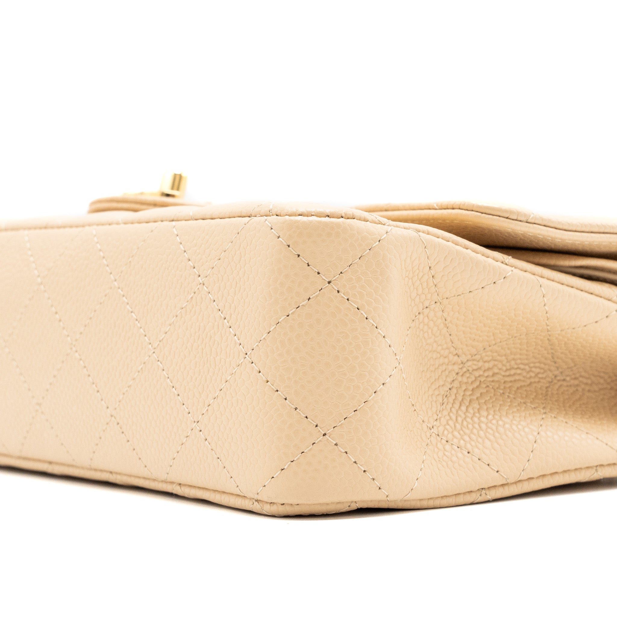 CHANEL MEDIUM CLASSIC DOUBLE FLAP BAG CAVIAR BEIGE GHW