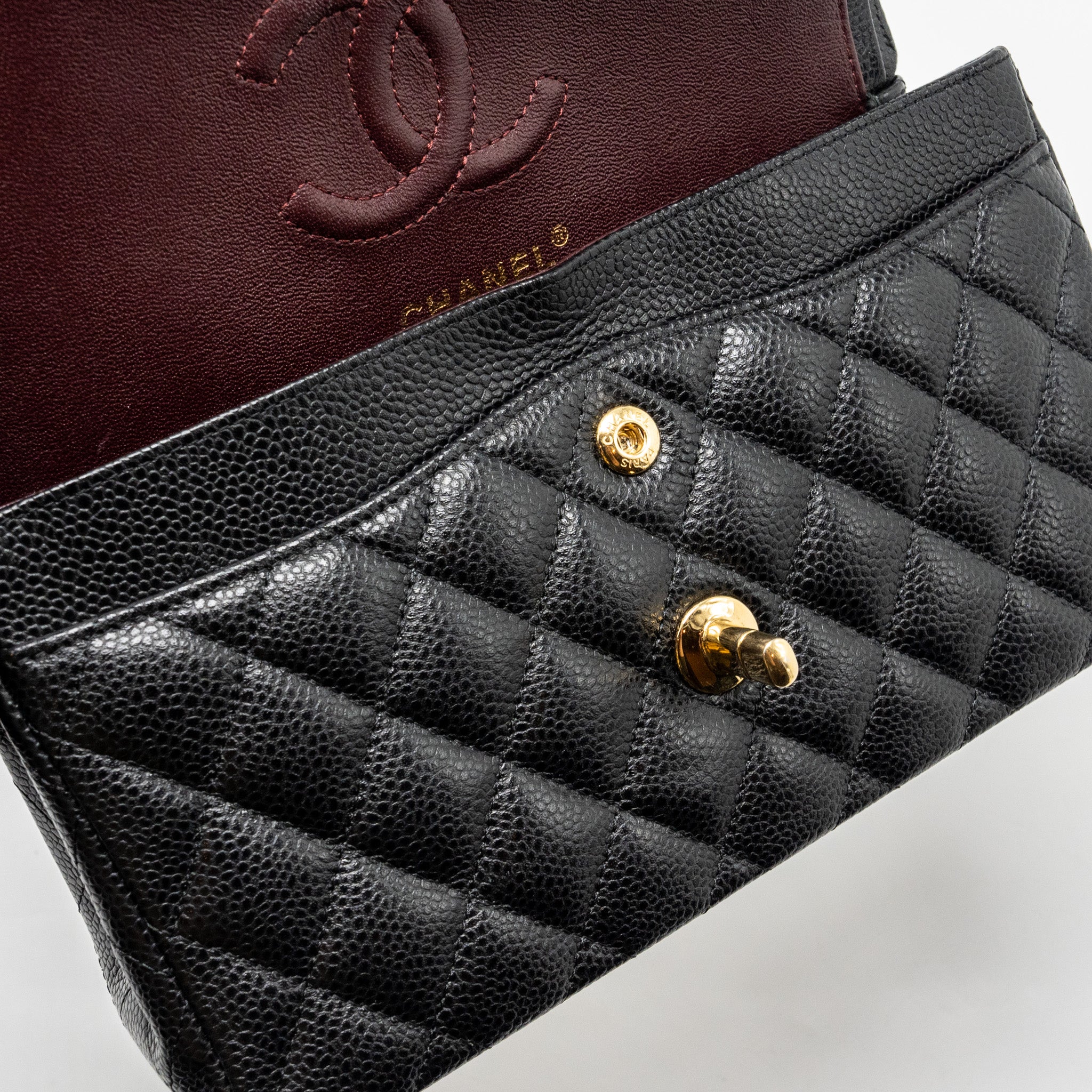 CHANEL SMALL CLASSIC DOUBLE FLAP BAG CAVIAR BLACK GHW
