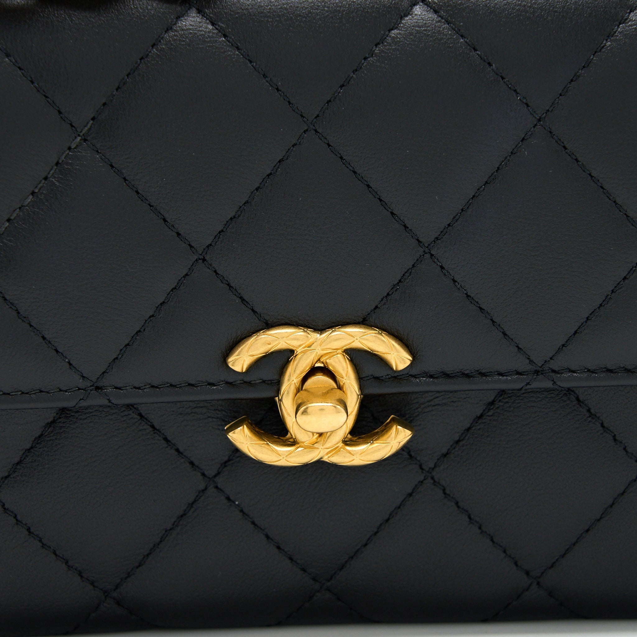 CHANEL 22S SEASONAL FLAP BAG CALFSKIN BLACK BRUSHED GHW
