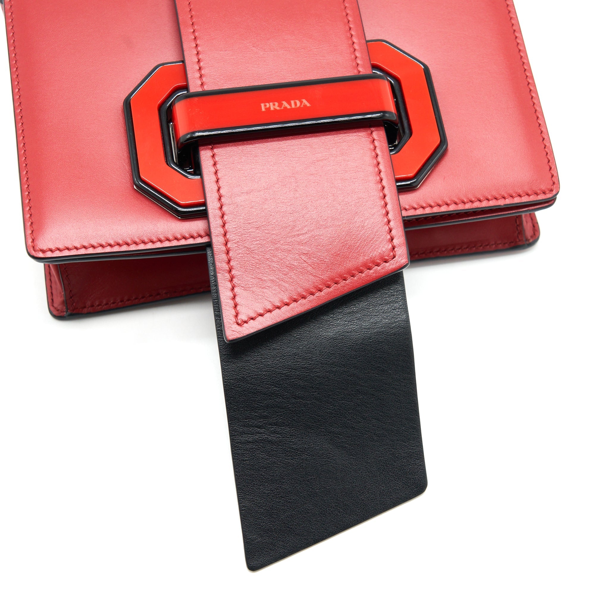 PRADA PLEX RIBBON BAG RED GHW
