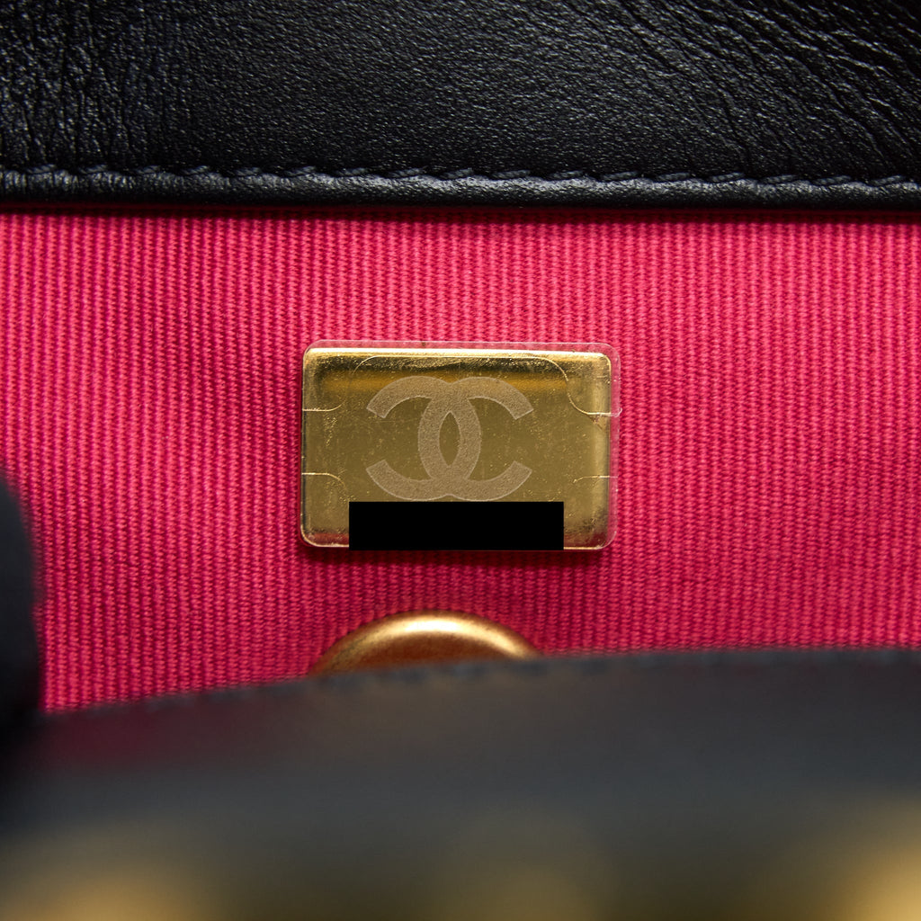 CHANEL 22S SEASONAL FLAP BAG CALFSKIN BLACK BRUSHED GHW