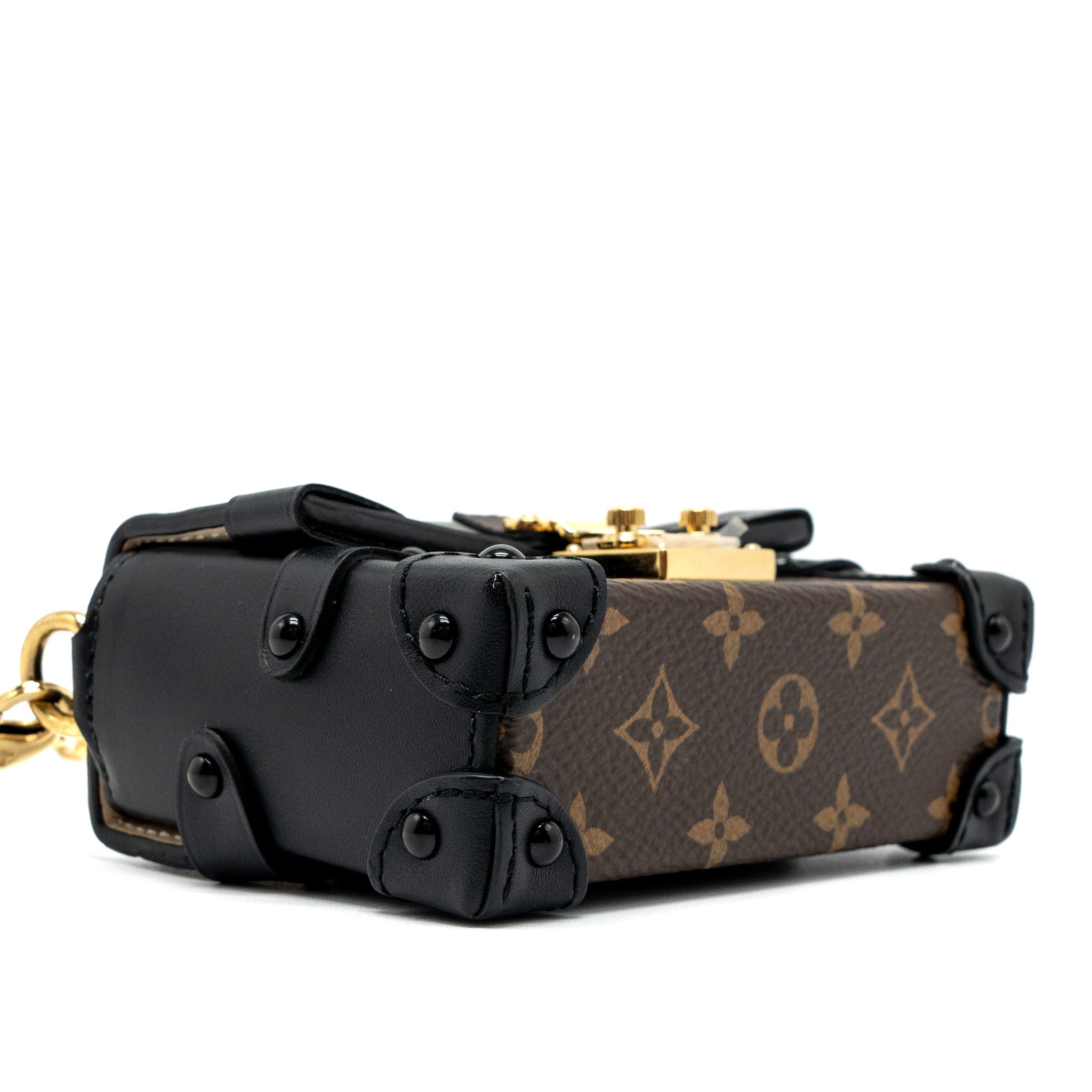 LOUIS VUITTON PETITE MALLE NECKLACE/MINI CHAIN BAG MONOGRAM CANVAS GHW