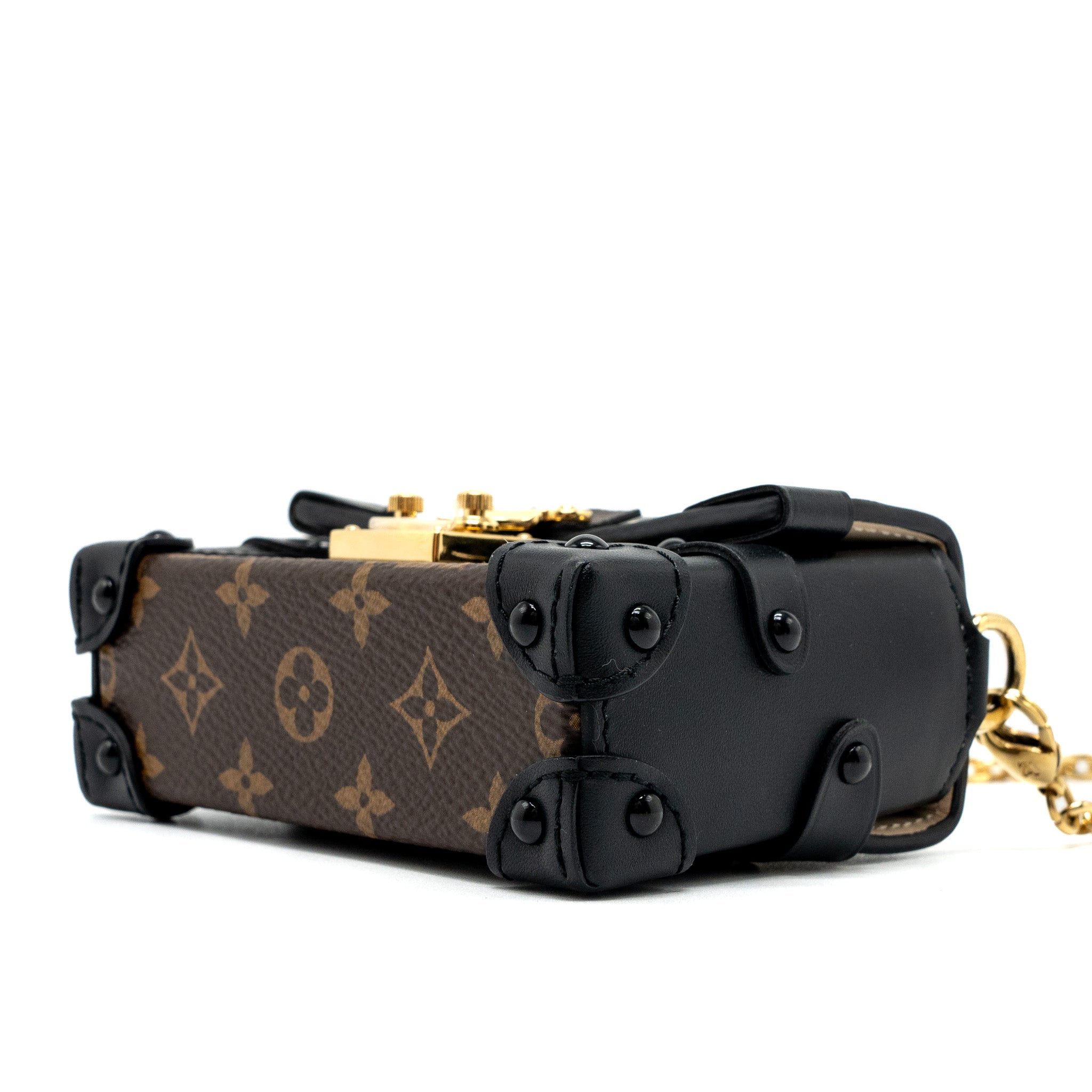 LOUIS VUITTON PETITE MALLE NECKLACE/MINI CHAIN BAG MONOGRAM CANVAS GHW