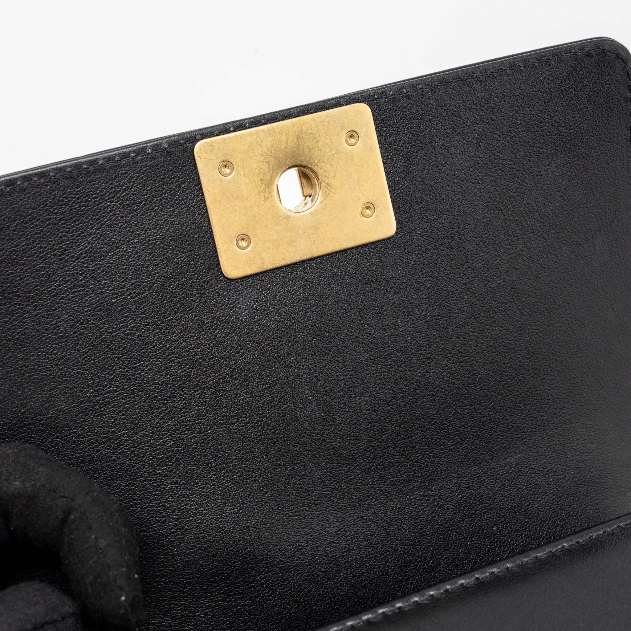 CHANEL TOP HANDLE SMALL BOY BAG LIMITED EDITION CALFSKIN BLACK GHW(MICROCHIP)