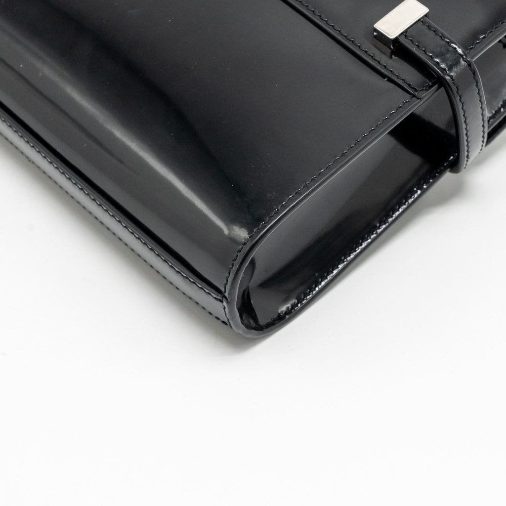 SAINT LAURENT MINI MANHATTAN SHOULDER BAG SHINY CALFSKIN BLACK SHW