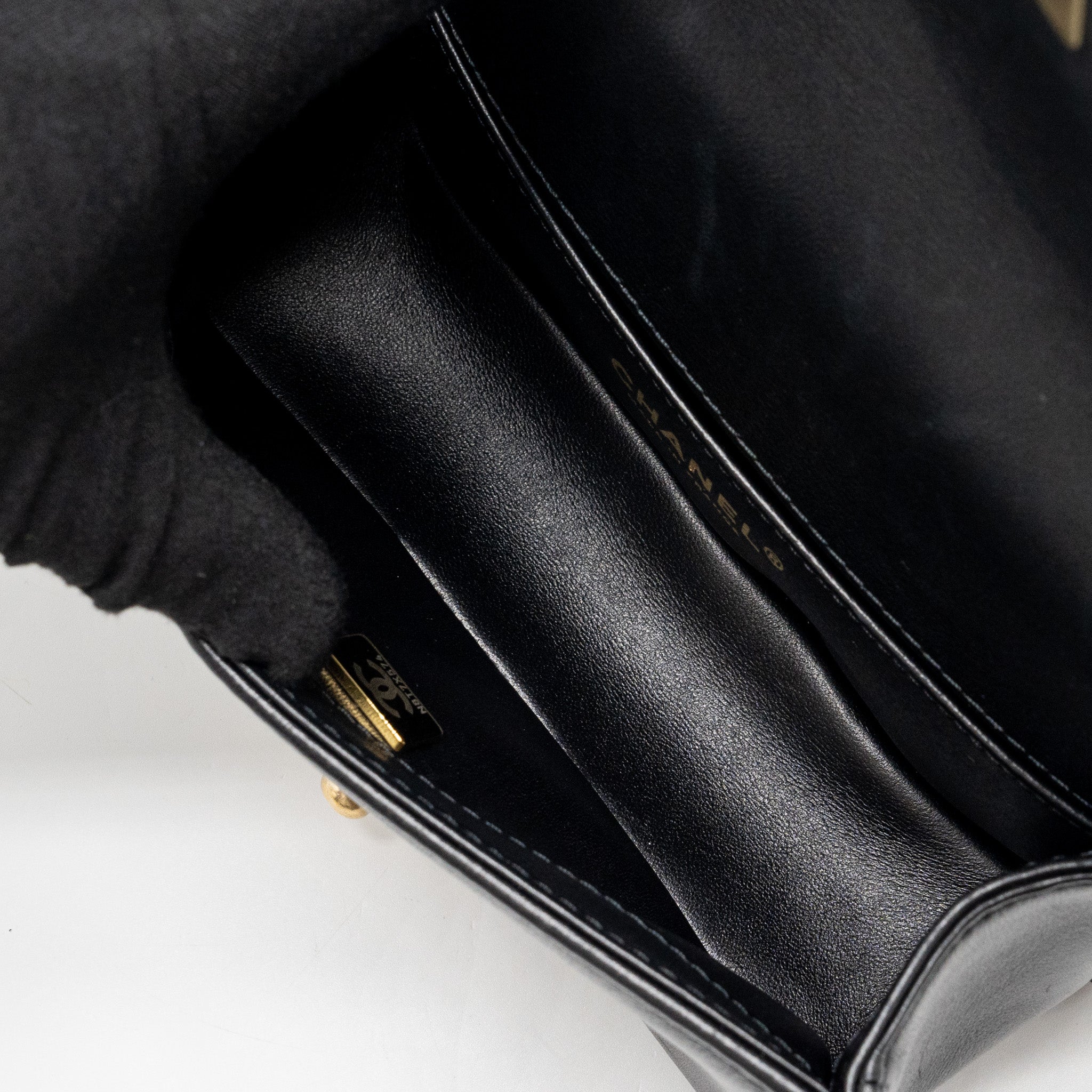 CHANEL TOP HANDLE SMALL BOY BAG LIMITED EDITION CALFSKIN BLACK GHW(MICROCHIP)