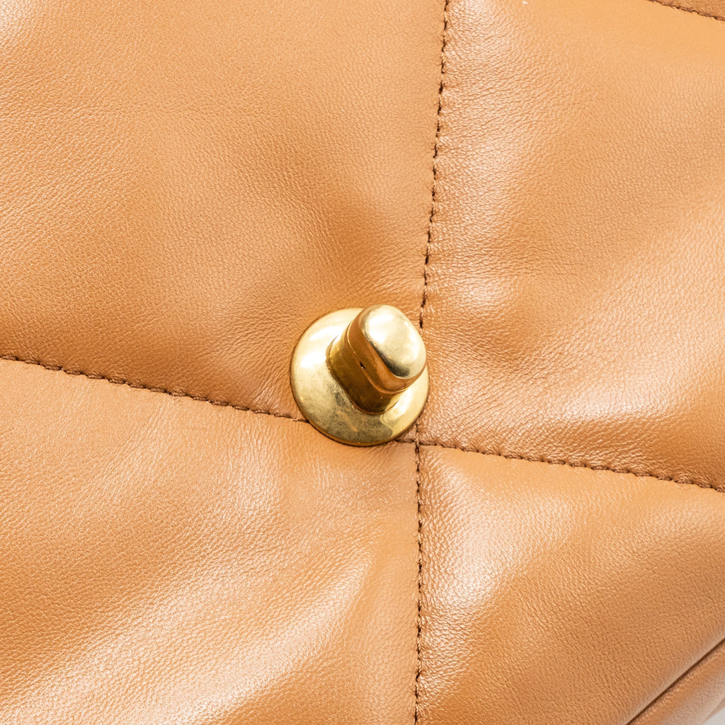 CHANEL SMALL 19 BAG LAMBSKIN CARAMEL MULTICOLOUR HARDWARE (MICROCHIP)