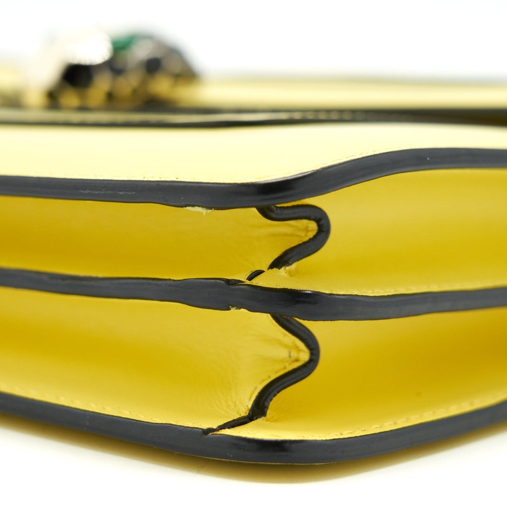 BVLGARI SERPENTI FLAP SHOULDER BAG YELLOW